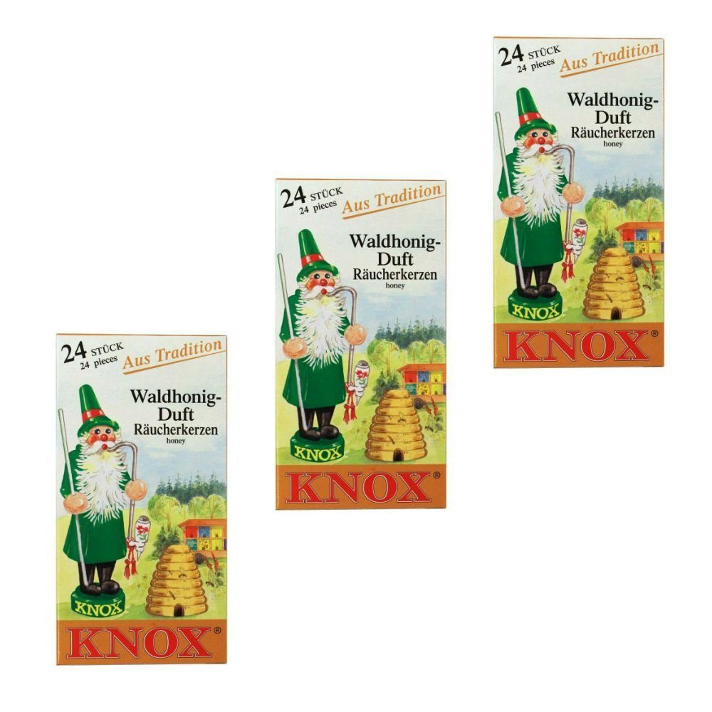 KNOX Räucherkegel 3 Päckchen Räucherkerzen- Waldhonig - 24er Packung
