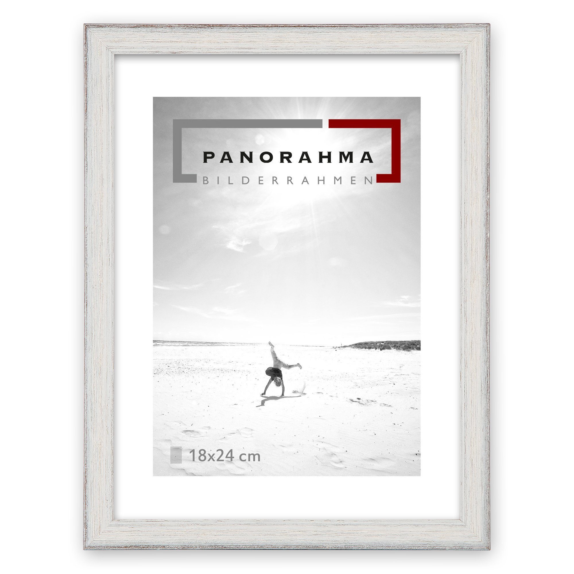 Panorahma Bilderrahmen Holz Bilderrahmen mit Normalglas, Antireflexglas oder Museumsglas UV70, für 1 Bilder (1 Rahmen), 1 Rahmen, echtes Glas