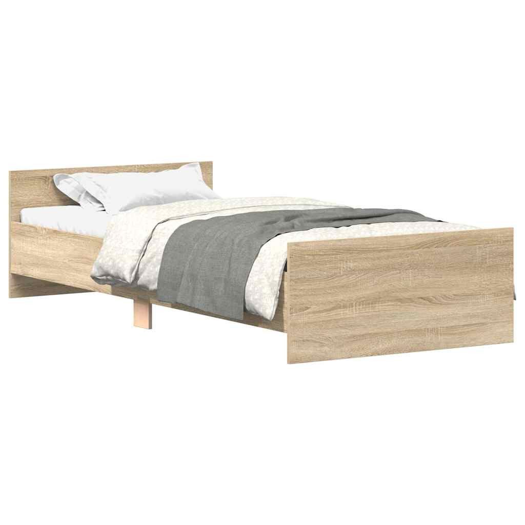 furnicato Bettgestell ohne Matratze Sonoma-Eiche 90x200 cm Holzwerkstoff (1-tlg)