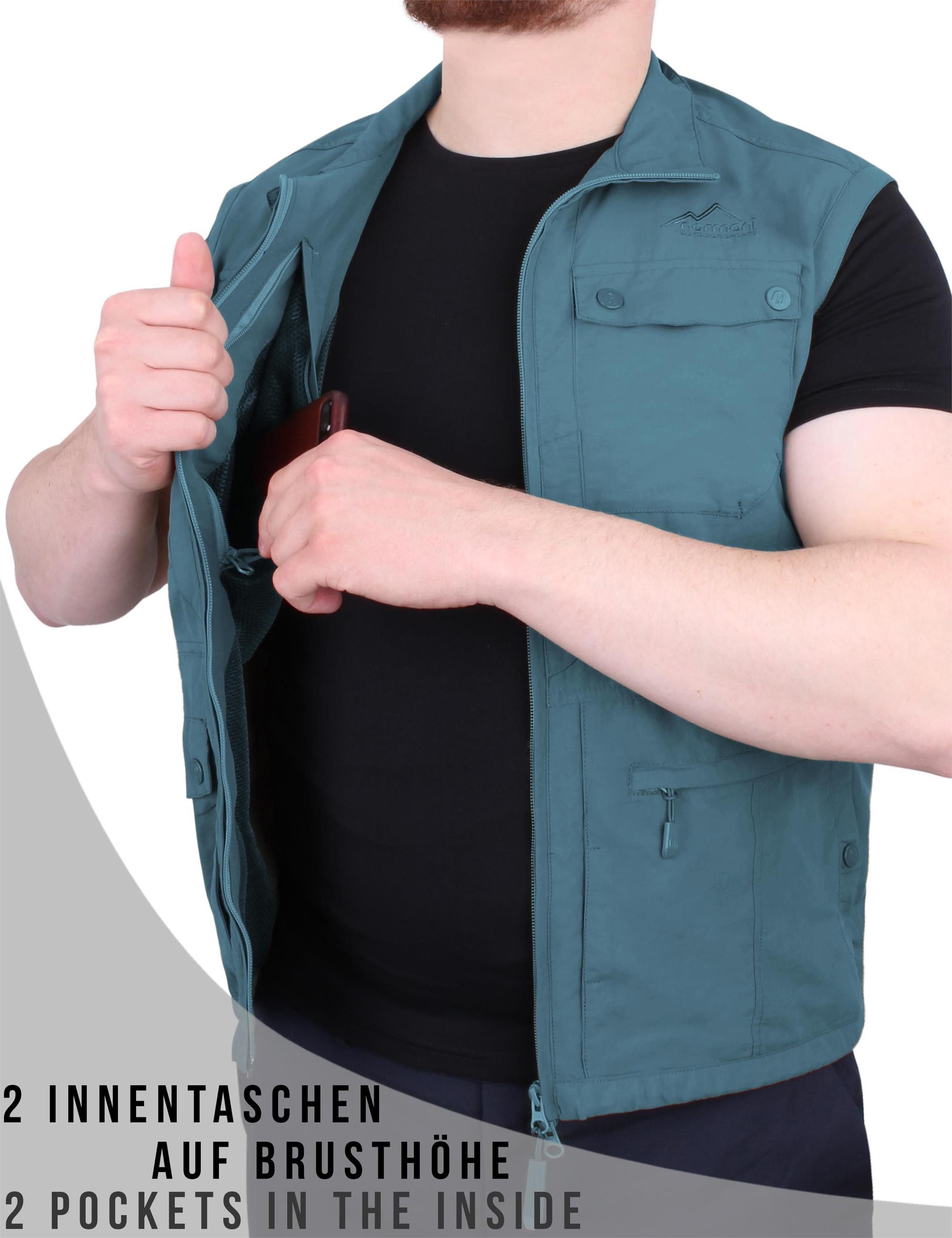 normani Funktionsweste Herren Outdoor Weste Kudu Reise Sommerweste Wanderweste Freizeitweste Sonnenschutzfaktor UPF 50+