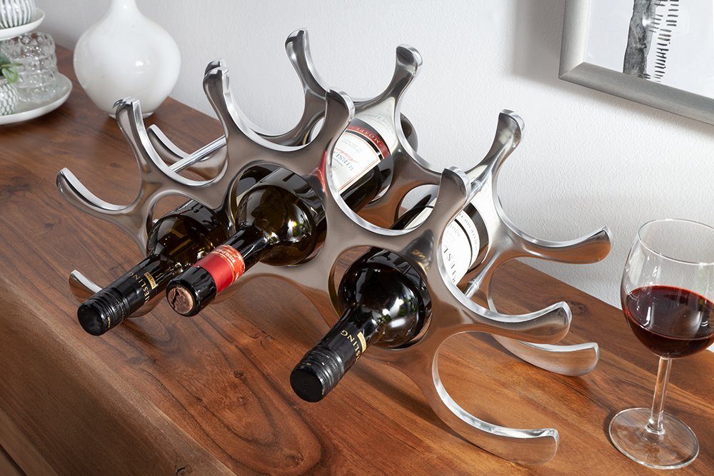 riess-ambiente Weinregal FLAME 48cm silber, im Modern Design