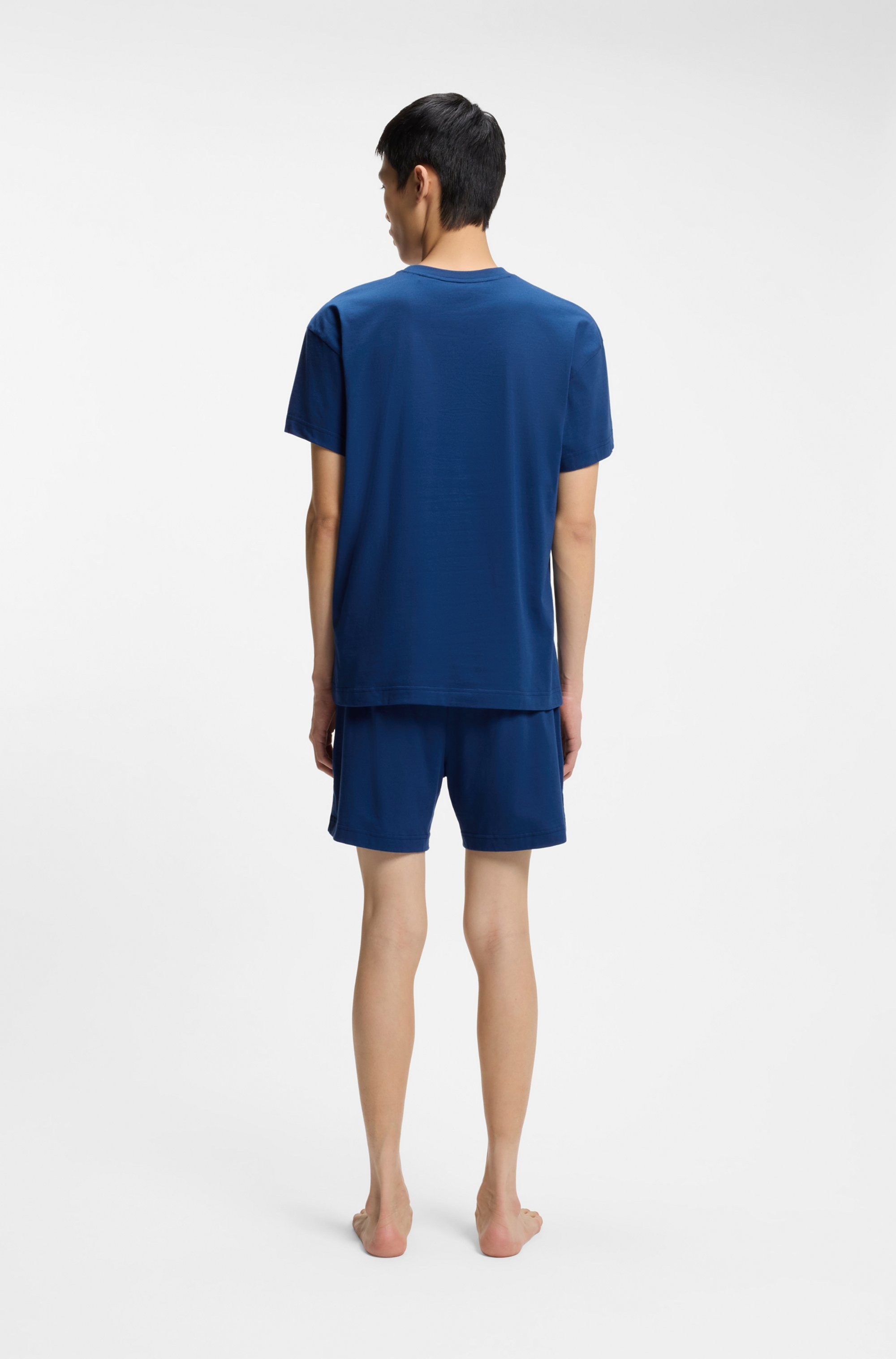 HUGO Pyjama GALAXY SHORT SET (Set, 2 tlg) mit HUGO-Aufnäher, Stretch-Baumwolle, Regular Fit
