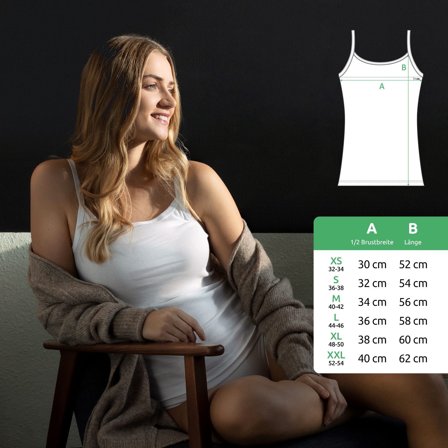celodoro Unterhemd Damen Feinripp Spaghetti-Top (1er / 2er / 4er Pack) Unterhemd – Bild 5 von 5