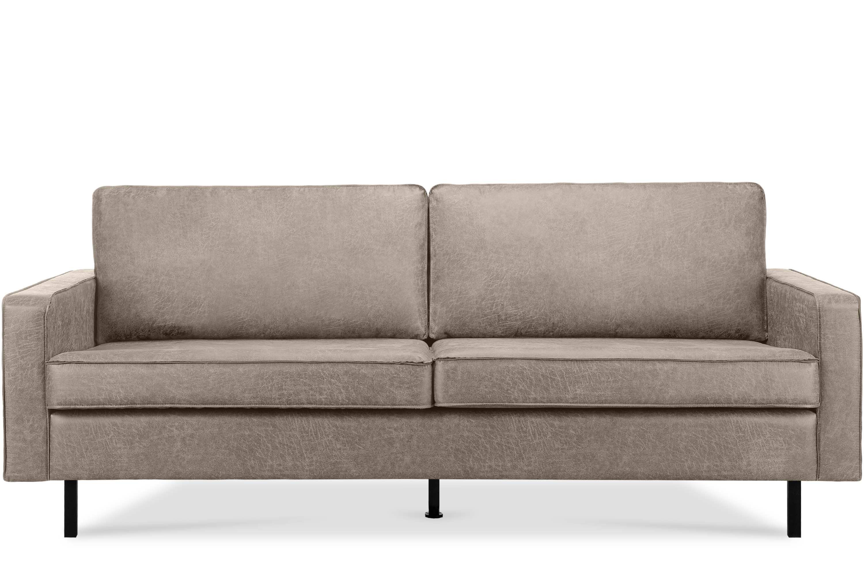 Konsimo 3-Sitzer INVIA Dreisitzer-Sofa, Grundschicht: Echtleder, auf hohen Metallfüßen, Hergestellt in EU hellgrau | hellgrau | hellgrau | Einzelsofas
