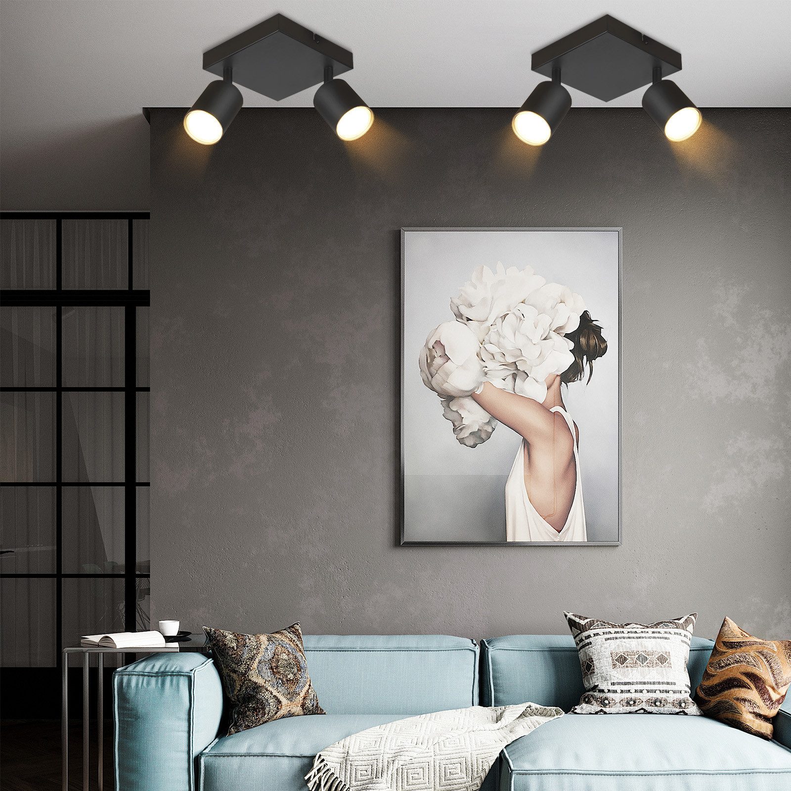 Nettlife Deckenstrahler Schwarz GU10 Modern Wohnzimmer günstig online kaufen