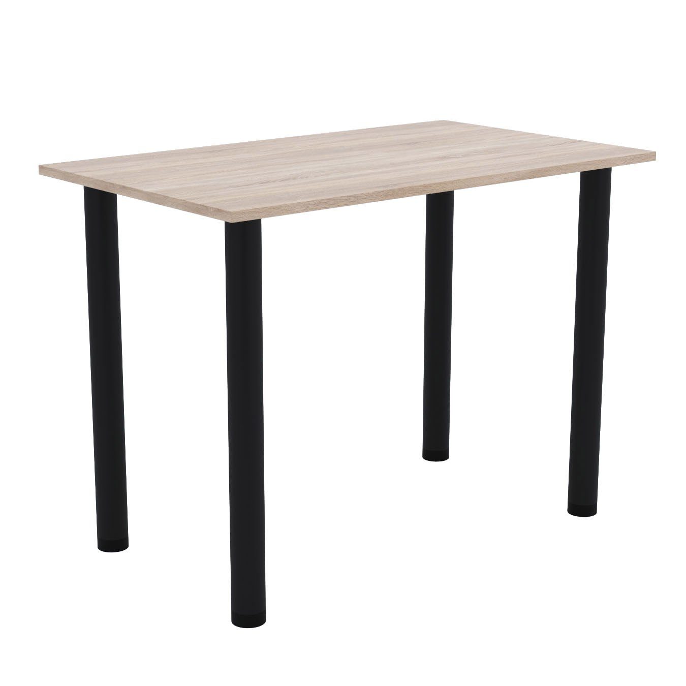 AKKE Esstisch, Esszimmertisch mit schwarzen PVC Küchentisch Beinen 2mm Bürotisch Sonoma