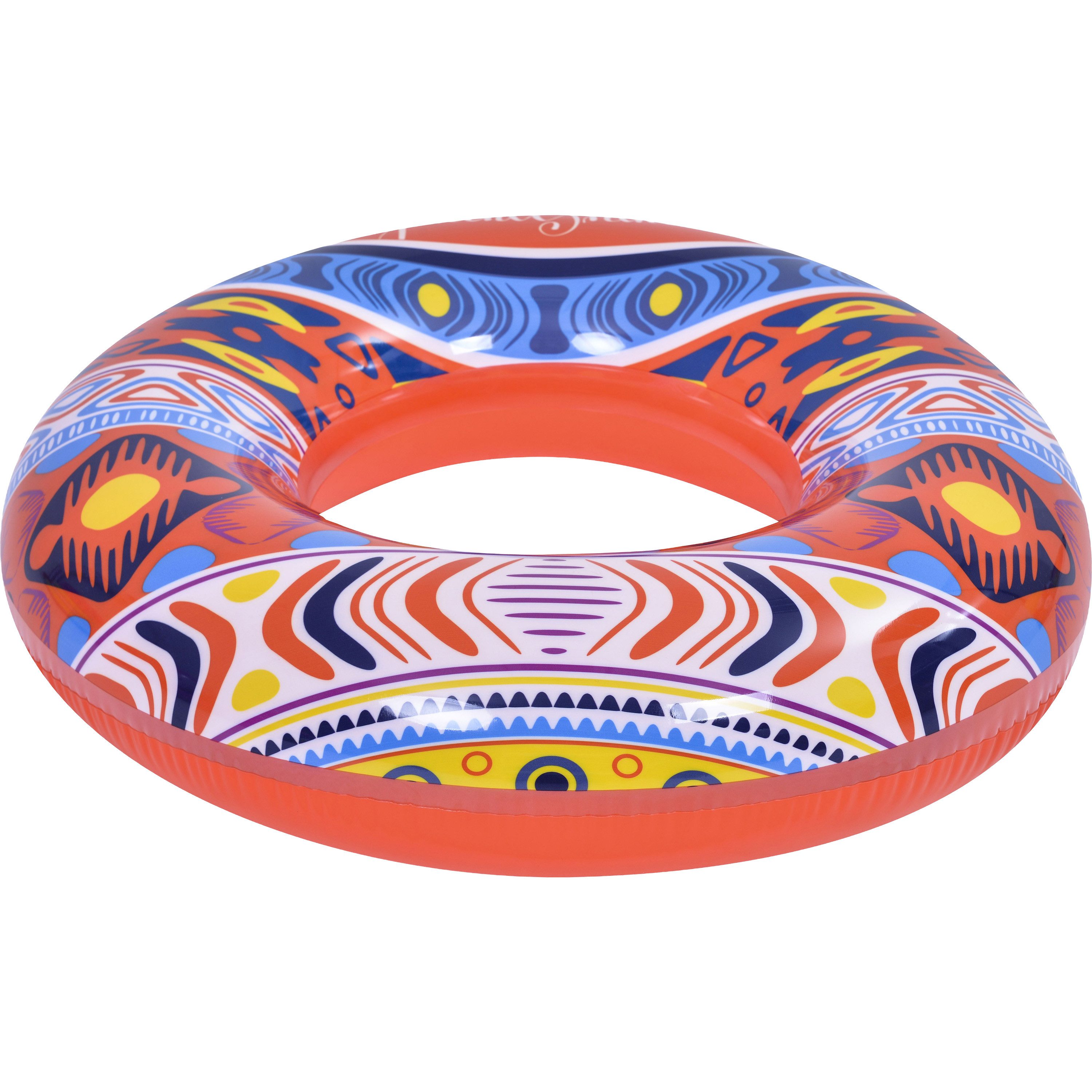 SunClub Luftmatratze SunClub Schwimmring Bohemia Ø 90 cm mit Sicherheitsventil und trendige, (Packung, 1-St), 90 cm mit Sicherheitsventil
