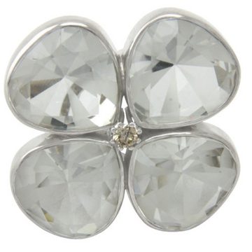 SKIELKA DESIGNSCHMUCK Silberring Bergkristall Ring "Kleeblatt" mit Diamant (Sterlingsilber 925) (1-tlg), hochwertige Goldschmiedearbeit aus Deutschland