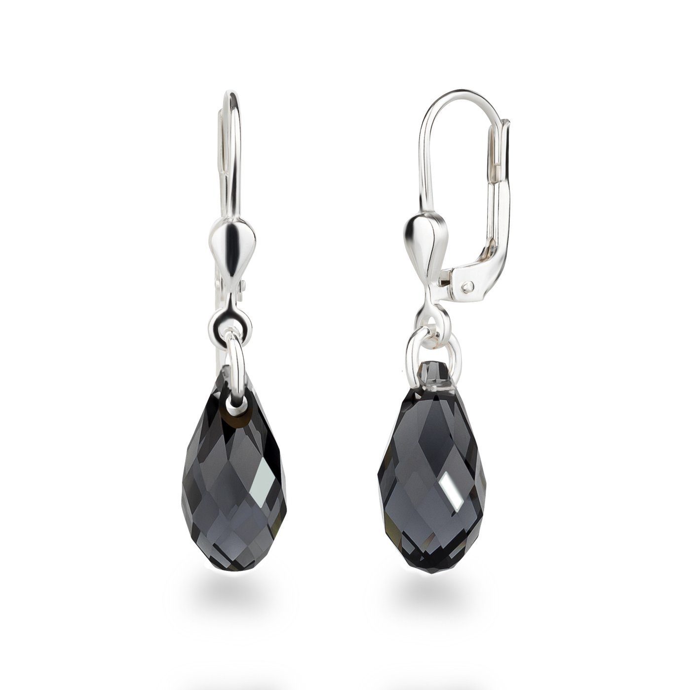 Schöner-SD Paar Серьги Tropfen Kristall Hänger Tropfen hängend 925 Silber mit Markenkristall, Серьги für Mädchen und Damen
