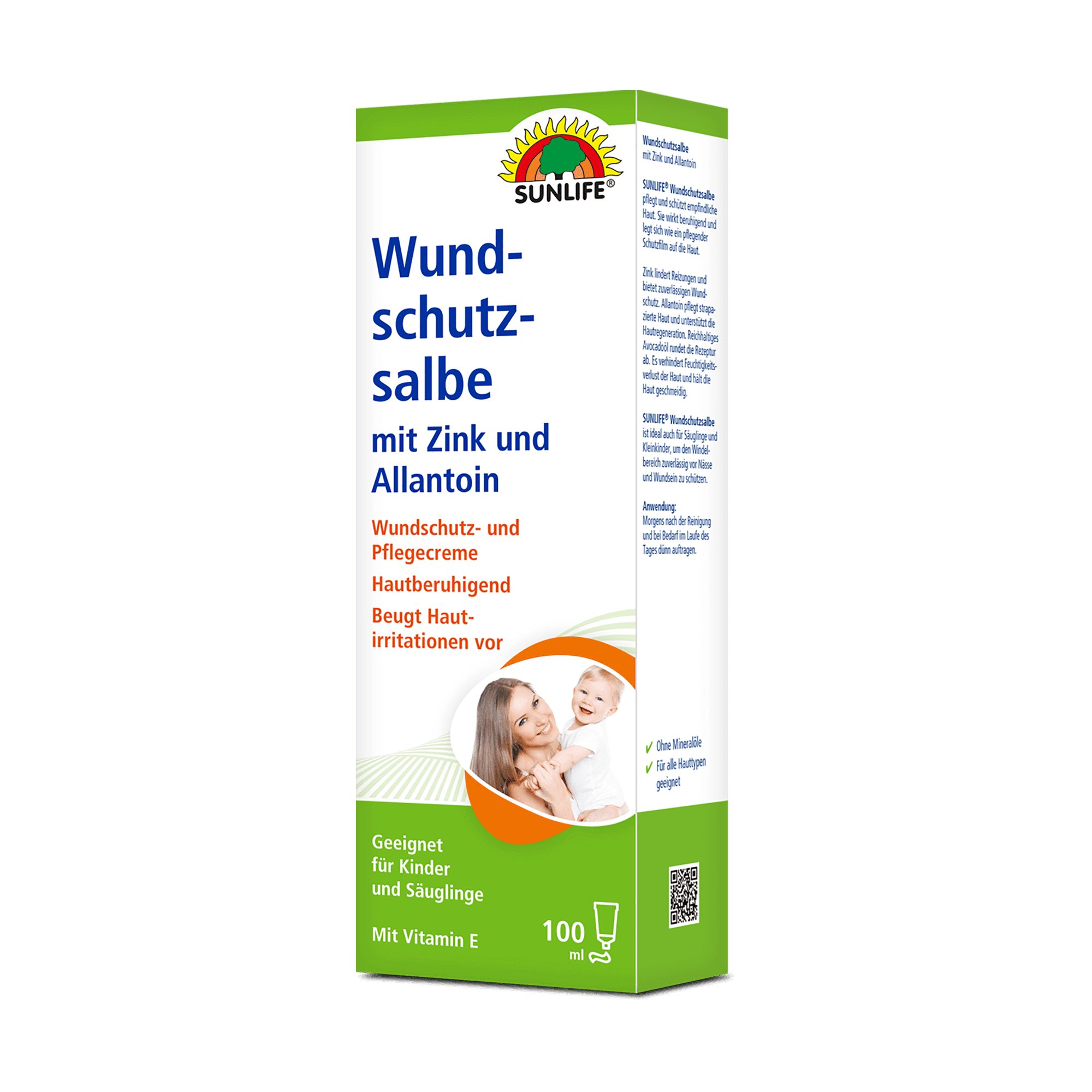 Hautpflegegel SUNLIFE® Wundschutz Salbe 100 ml Zinksalbe Pflegecreme Hautschutz Haut