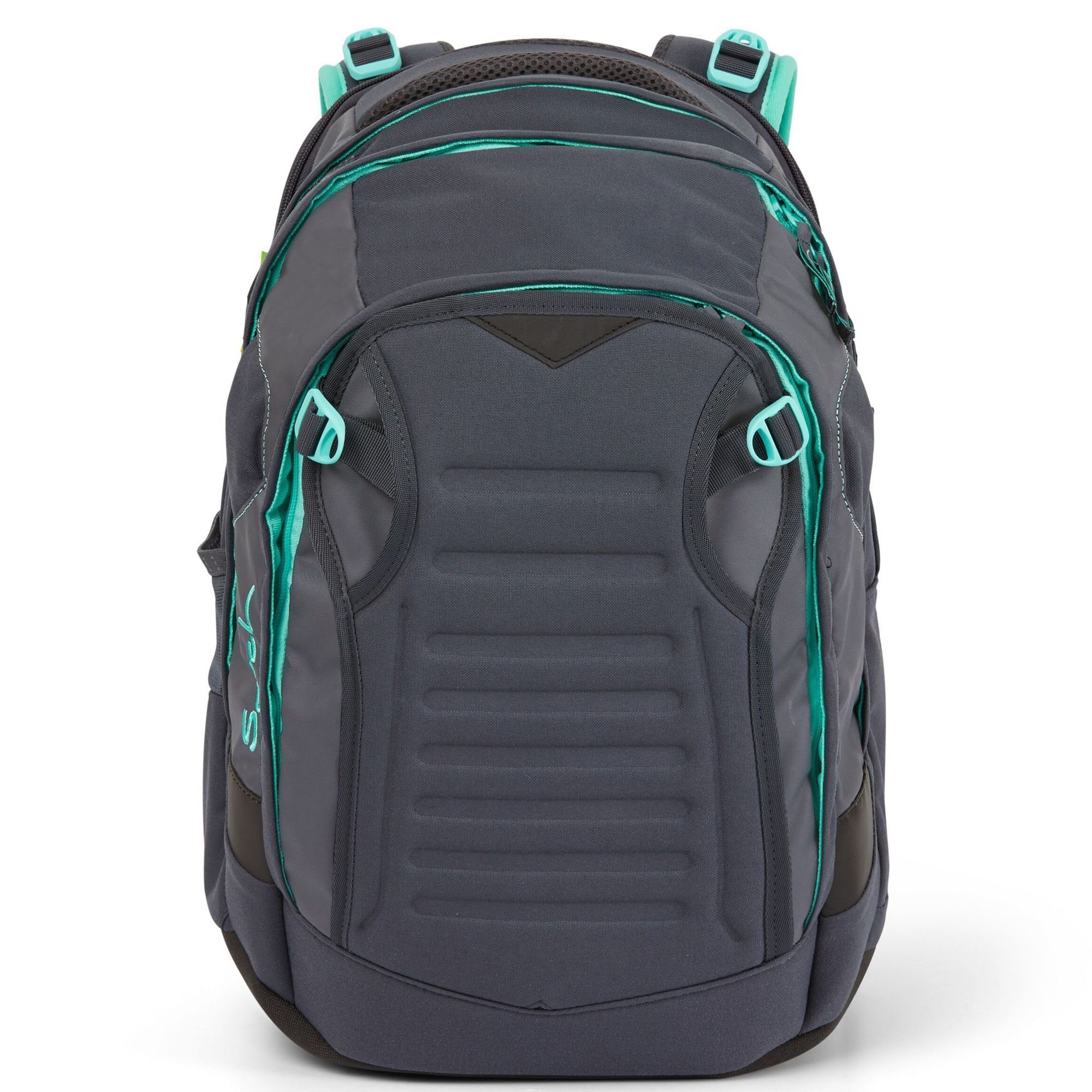 mint grey Schulrucksack Match, PET Satch