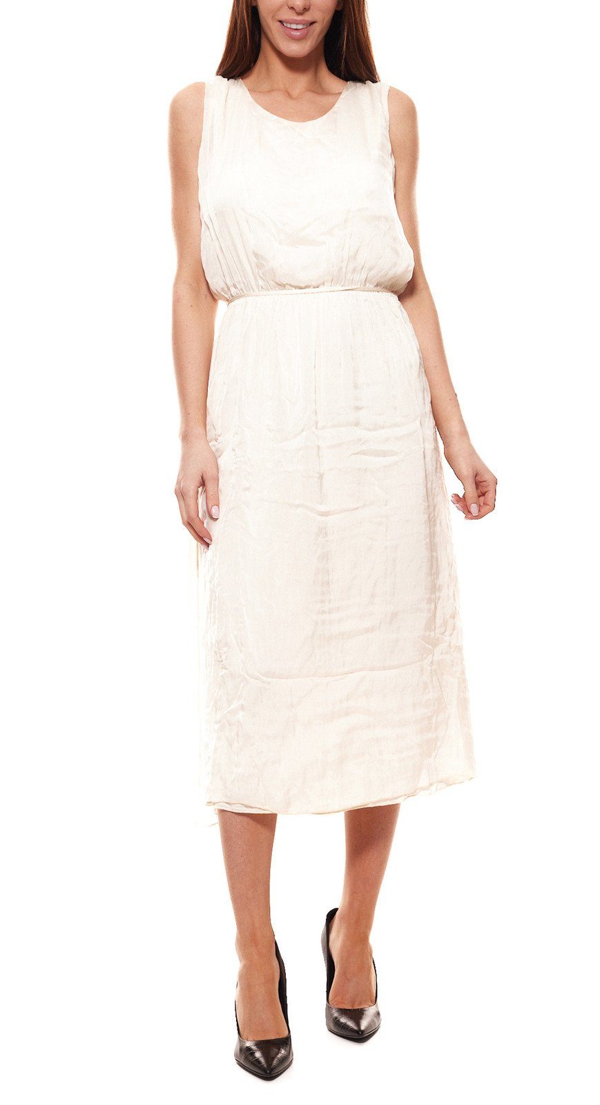 MISS VIA Sommerkleid »MISS VIA Sommer-Kleid lockeres Damen Kleid in  Lagen-Optik Sommer-Kleid Beige«