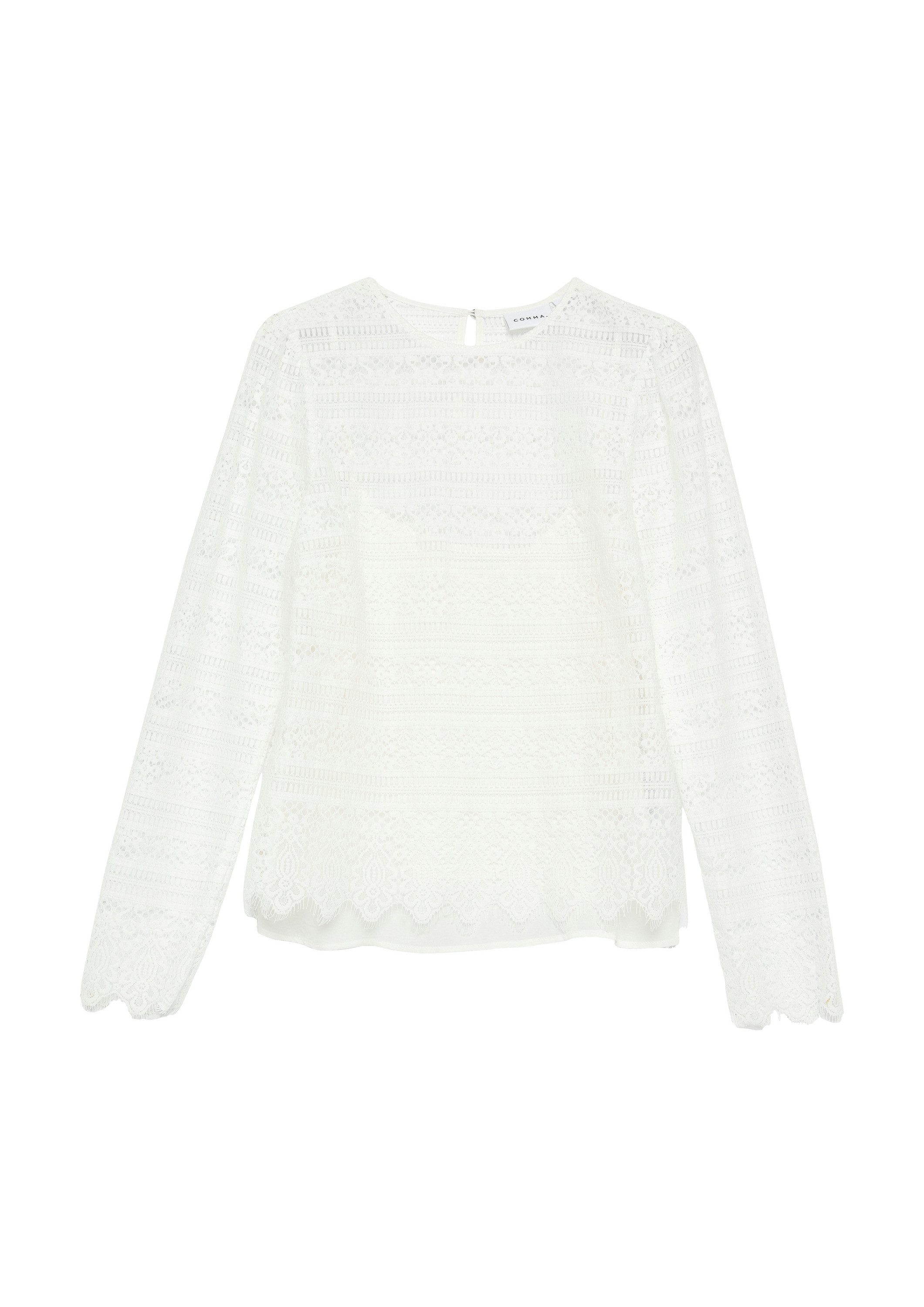 comma Langarmbluse Bluse Feminine Baumwollspitzenbluse mit herausnehmbaren günstig online kaufen