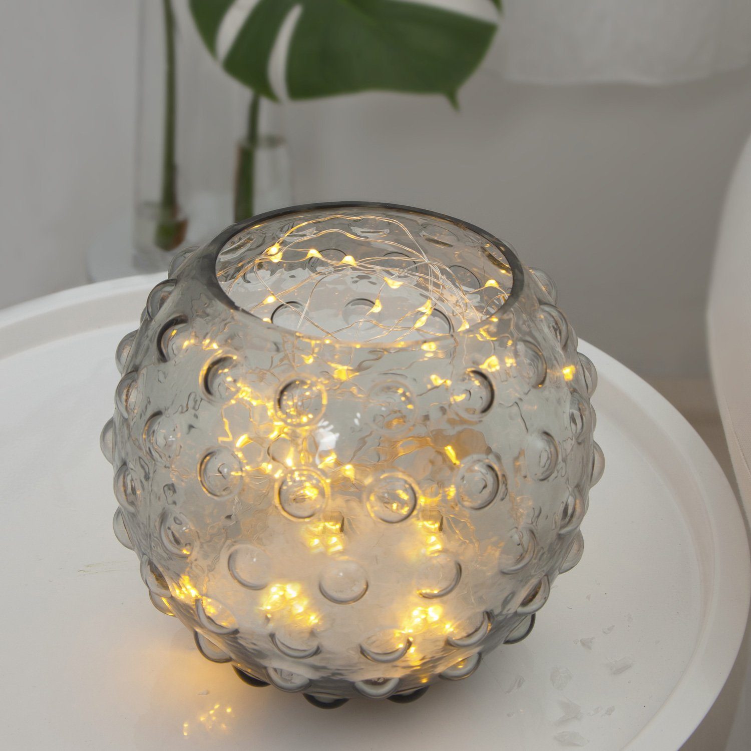 STAR TRADING LED-Lichterkette LED Drahtlichterkette Lichtbündel 10 Stränge warmweiß 80cm Innen, 80-flammig