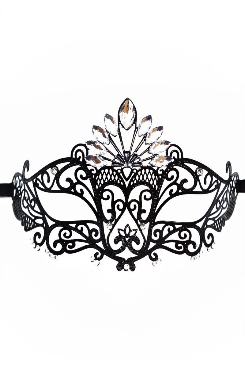 Be Lily Accessoires Verkleidungsmaske, venezianische Maske in schwarz - One Size