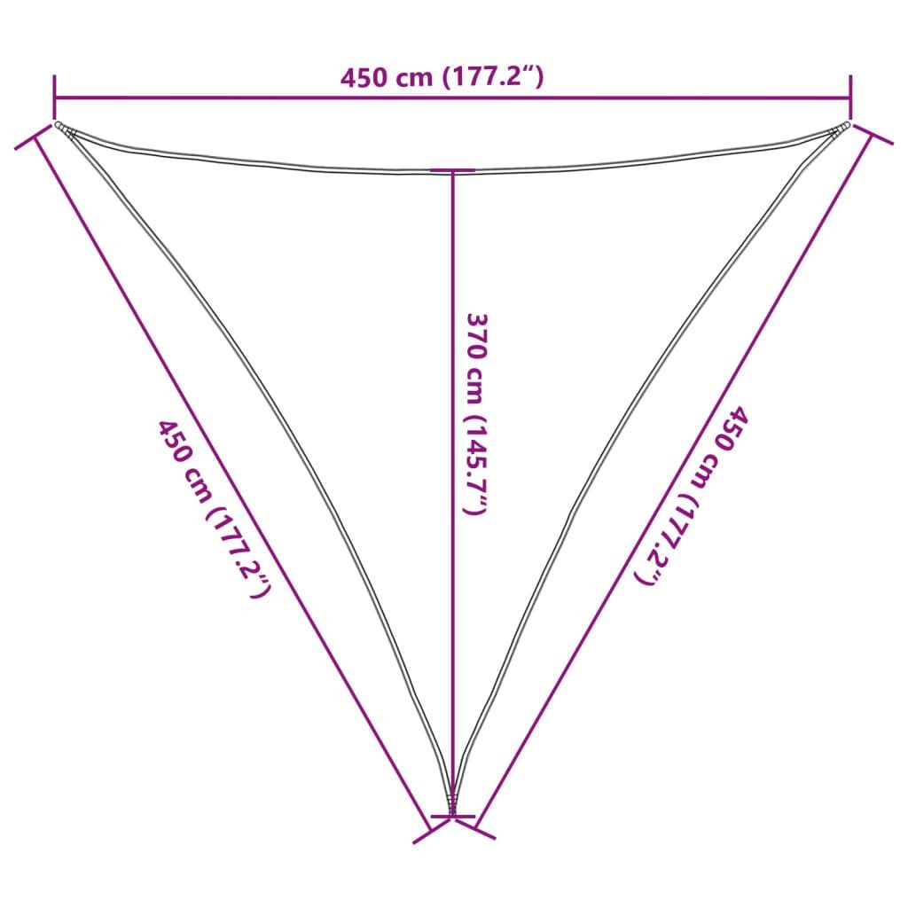 vidaXL Sonnensegel Sonnensegel 160 g/m² Dunkelgrün 4,5x4,5x4,5 m HDPE, (1-tlg)