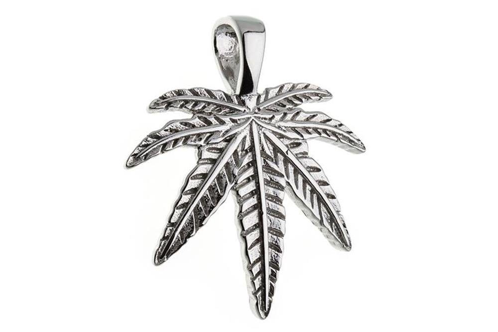 Hanfblatt Kettenanhänger - Silber Silberkettenstore 925 Cannabis, Anhänger