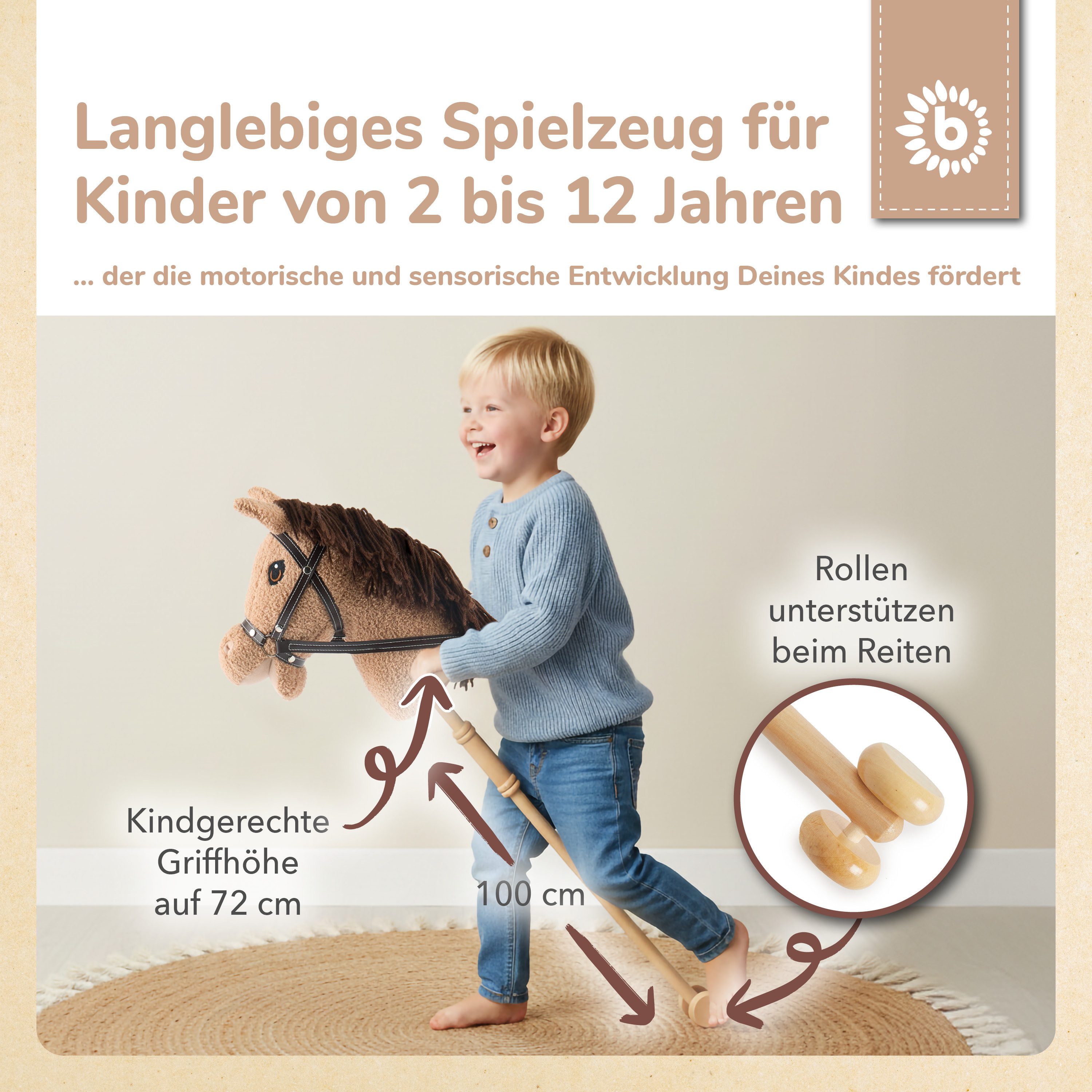 BIECO Steckenpferd Bieco Steckenpferd Kinder Hazel Hobby Horse – Bild 4 von 5