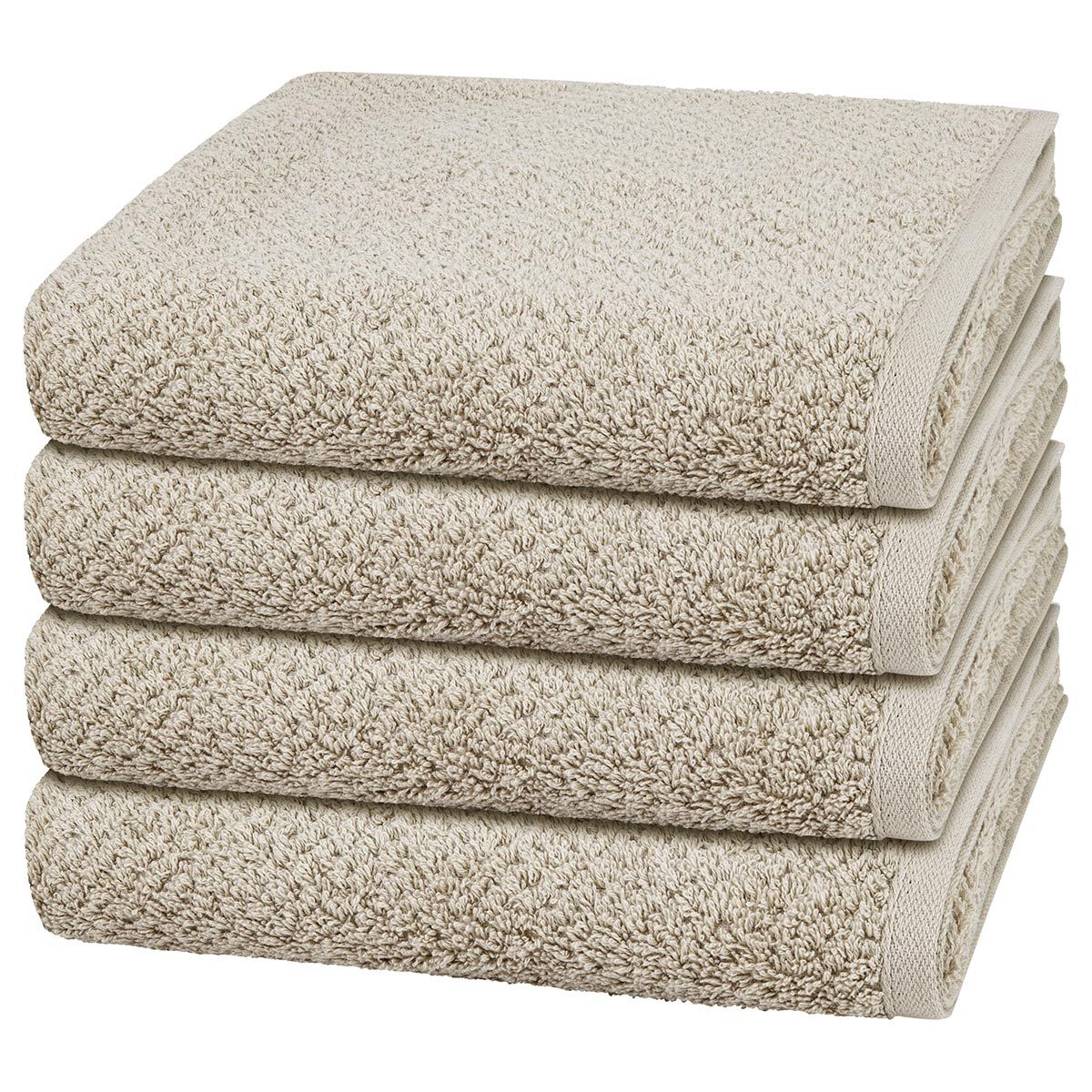 Cawö Handtuch Set Pure, Walkfrottee (Spar-Set, 4-St), 4 X Handtuch im Set - Baumwolle - Saugstark