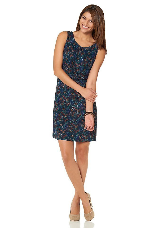 Jerseykleid Jerseykleid Kleid ärmellos Blumen Muster blau Gr. 32 346960