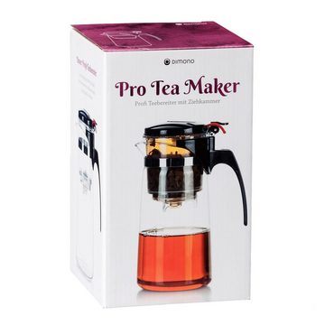 Dimono Teeglas Teekanne Teebereiter mit Filter & Knopf, Tea-Maker 600 ml