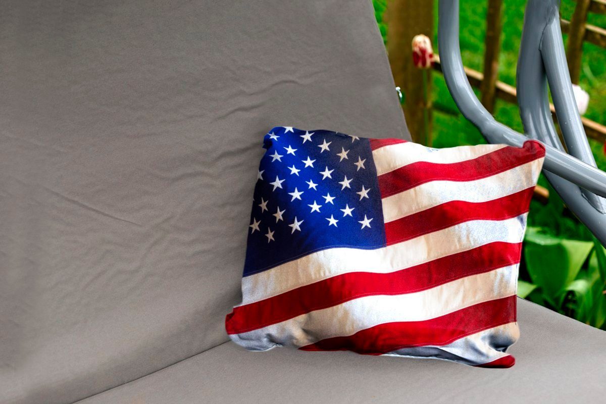 Staaten, Flagge Polyester, Nahaufnahme, der Dekokissenbezug, Outdoor-Dekorationskissen, Vereinigten MuchoWow Kissenhülle Dekokissen