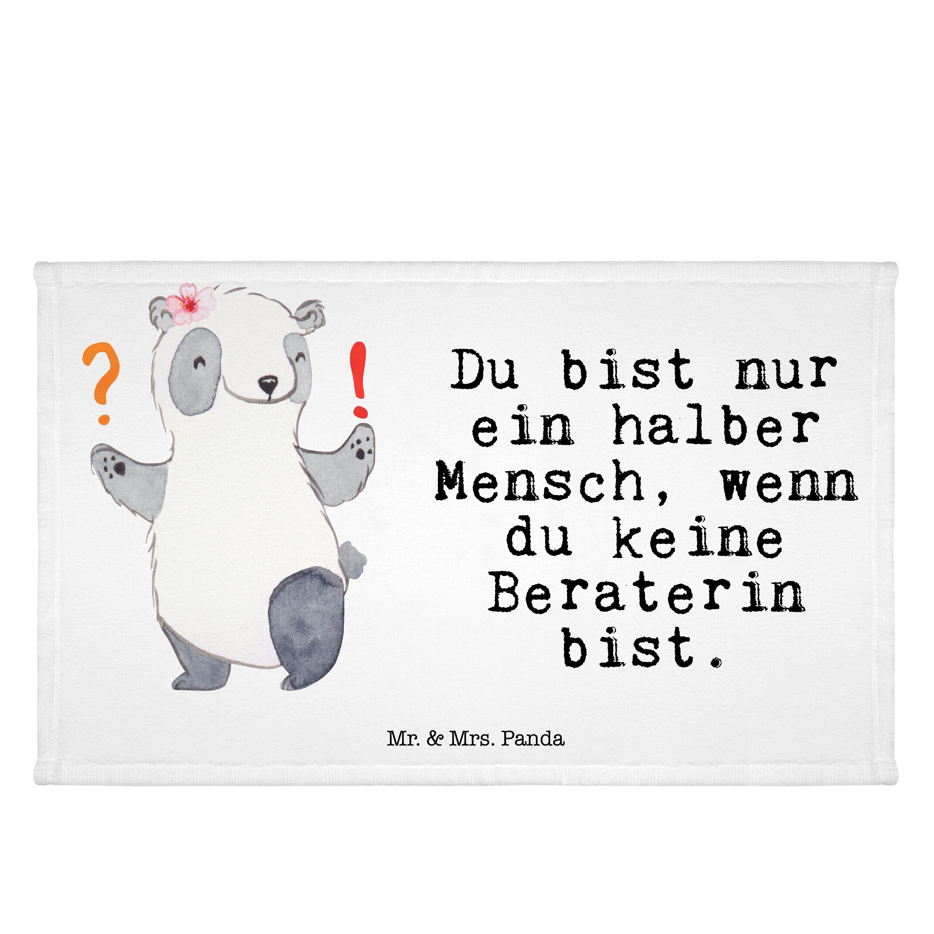 Mr. & Mrs. Panda Handtuch Beraterin mit Herz - Weiß - Geschenk, Gästetuch, Kinder Handtuch, IT, (1-St)