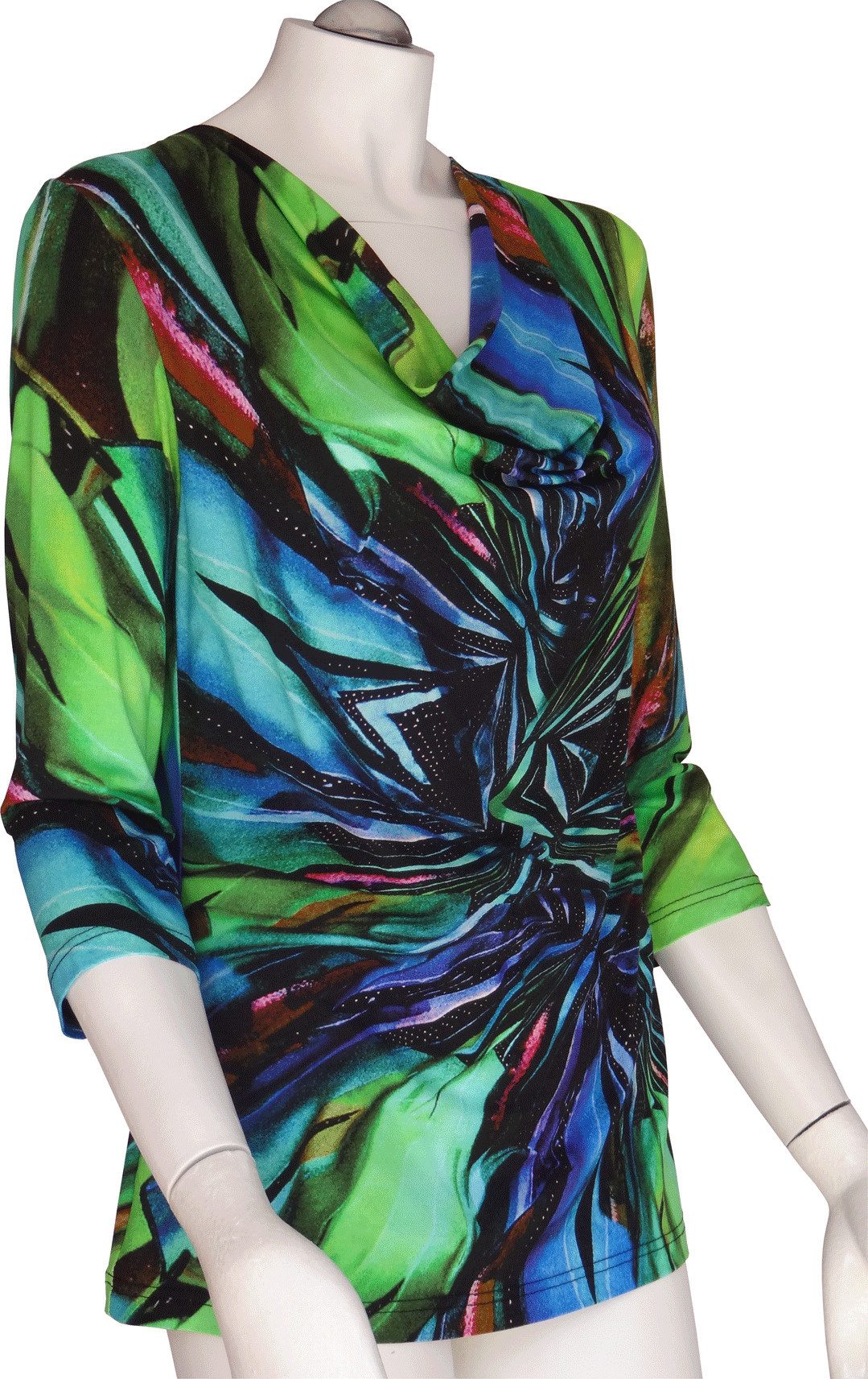 high & higher T-Shirt Wasserfallshirt Amy 3/4 Ärmel Wasserfallausschnitt