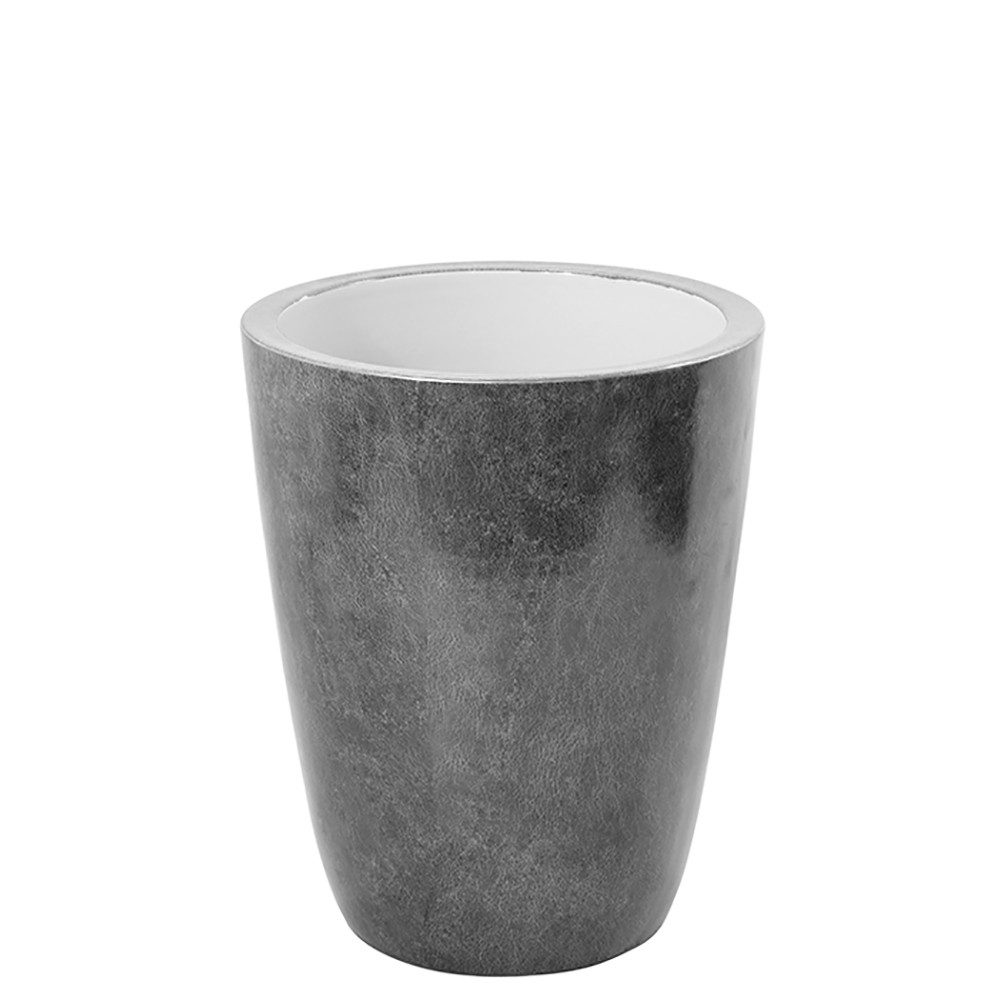 Fink Dekovase MELUA Vase - H.37cm x D.29cm - Porzellan - grau/silberfarben (Blumenbehälter - Blumengefäß), Vasen Dekovase Blumenvase Ziervase - Leicht zu Reinigen mit Wasser