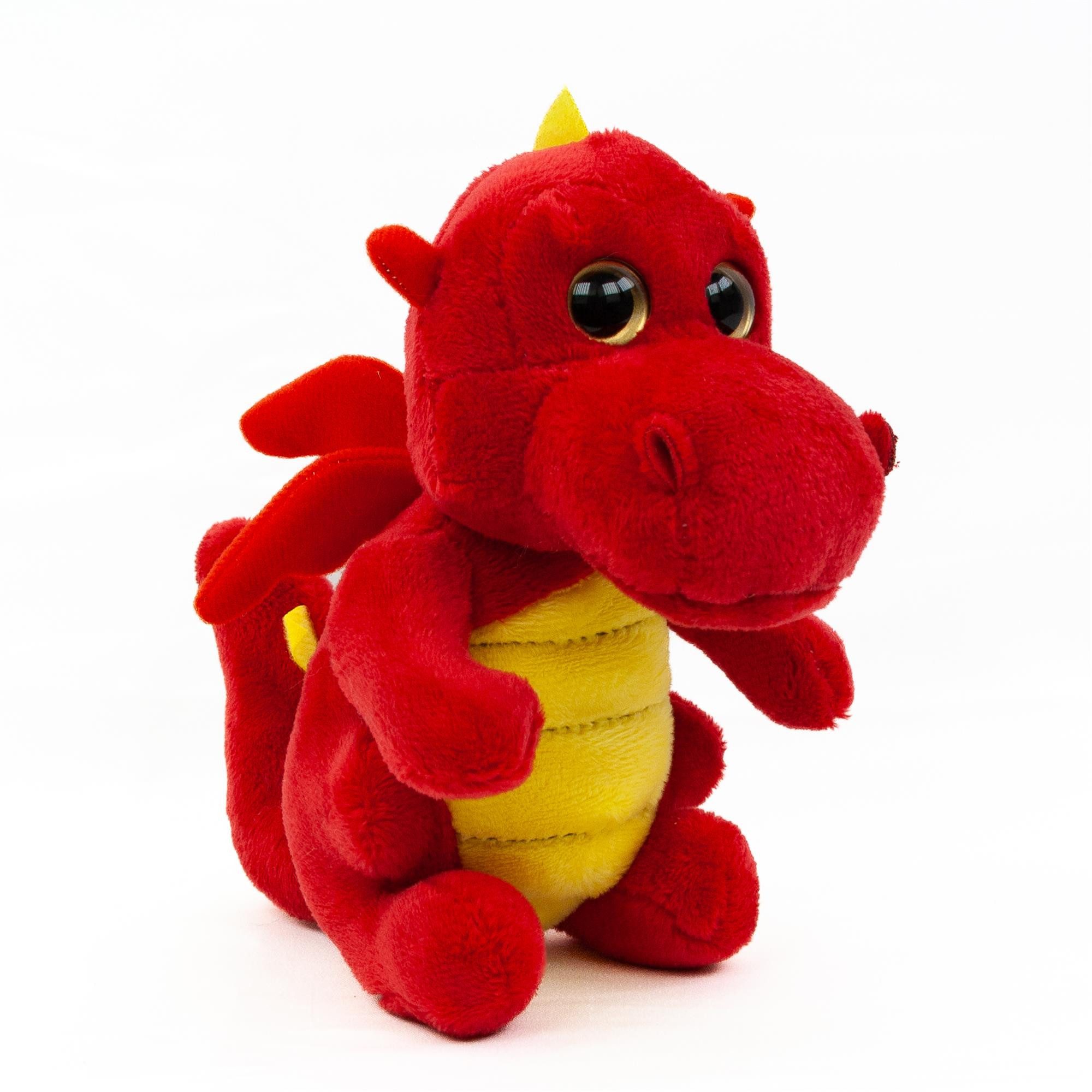 Teddys Rothenburg Kuscheltier Drache rot/gelb 18 cm stehend Plüschdrache Stofftier (Plüschtier, Stoffdrache, Fabelwesen)