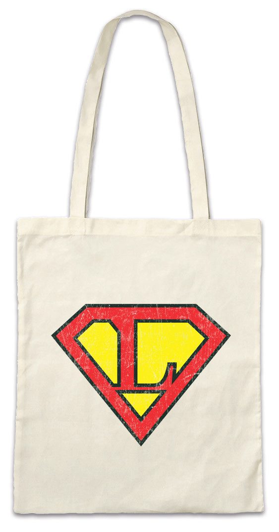 Beuteltasche Super L Stofftasche Buchstabe Initialen Vorname Nachname Man Fasching