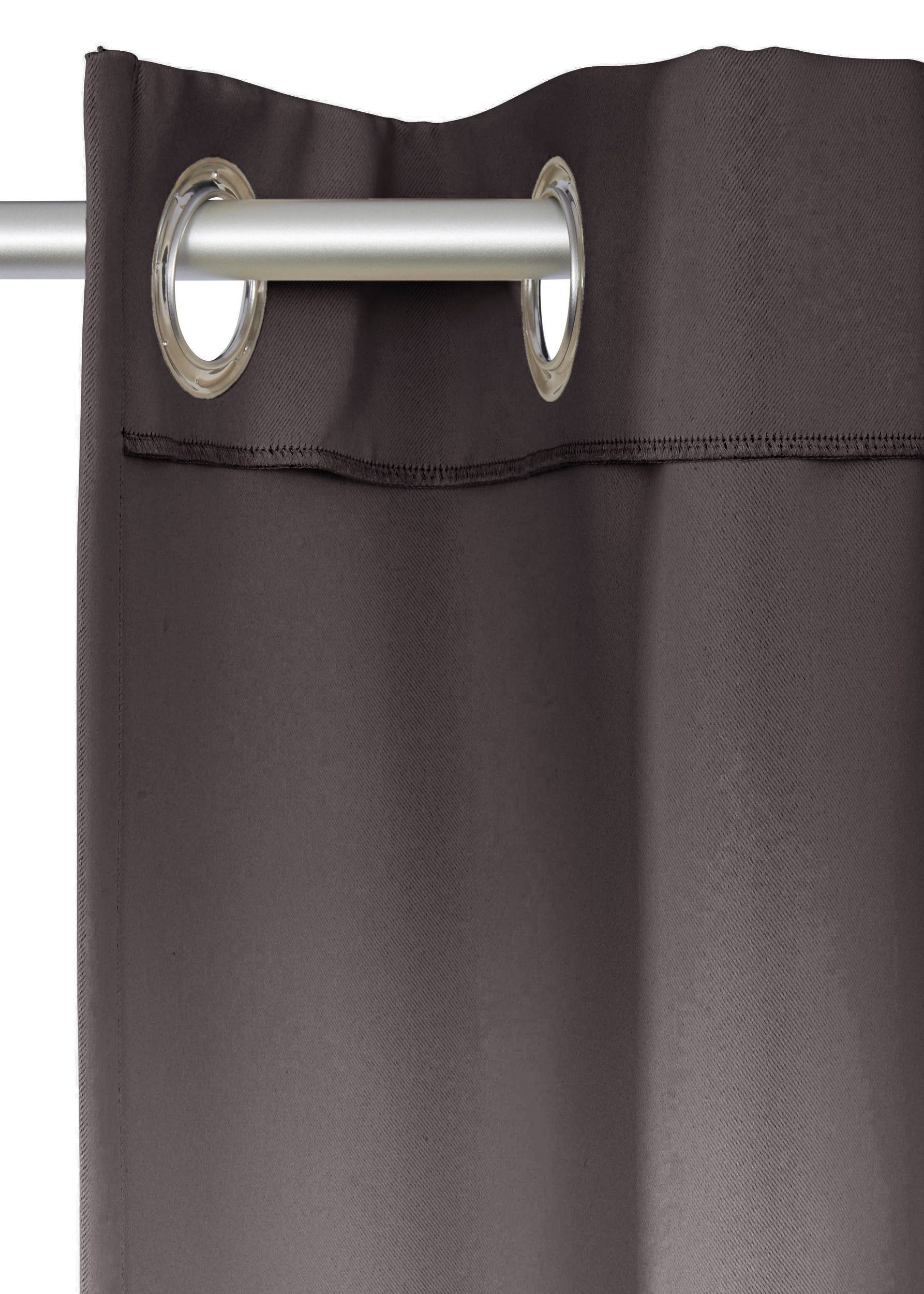 OTTO home Vorhang SOLA mit Ösen, 1er & 2 er Pack, blickdicht/verdunkelnd, Topseller! (1 St), Ösen, verdunkelnd, Polyester, blickdicht, Ösen-Aufhängung, wärmeabw – Bild 4 von 5