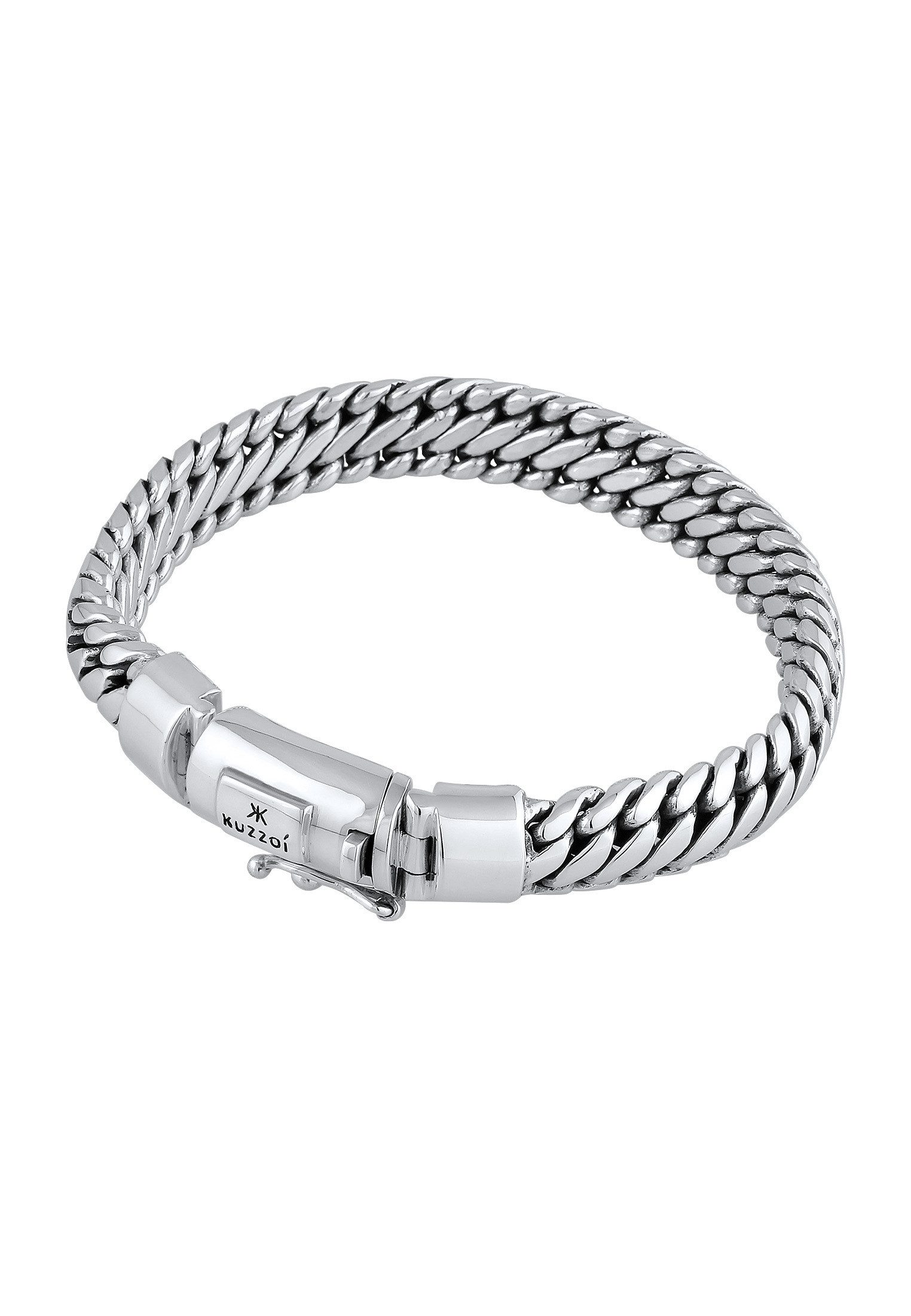 Kuzzoi Silberarmband Herrenschmuck Panzerarmband Rund Basic 925 Silber, Twi günstig online kaufen