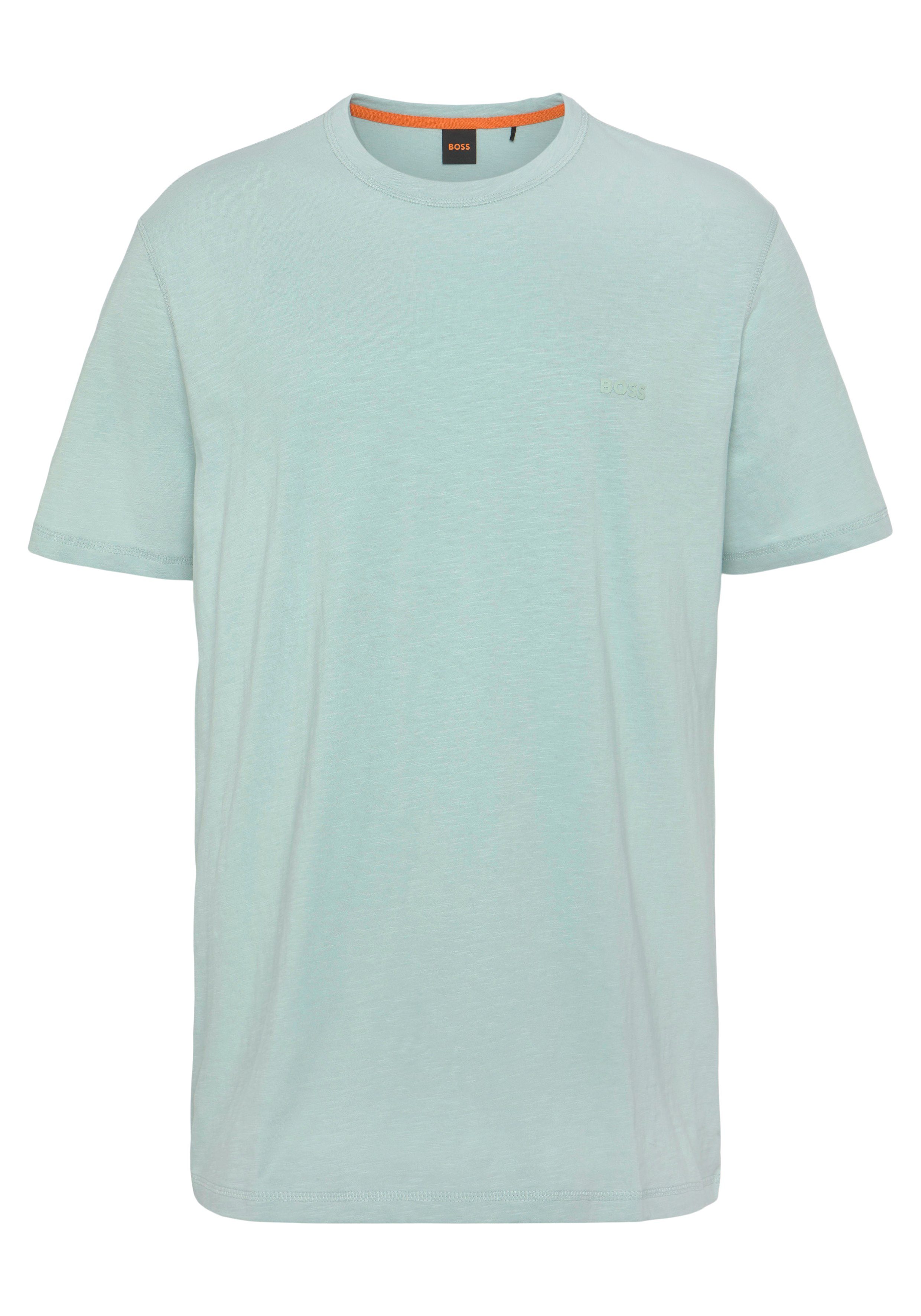 Tegood T-Shirt Turquoise/Aqua 446 ORANGE BOSS mit Rundhalsausschnitt