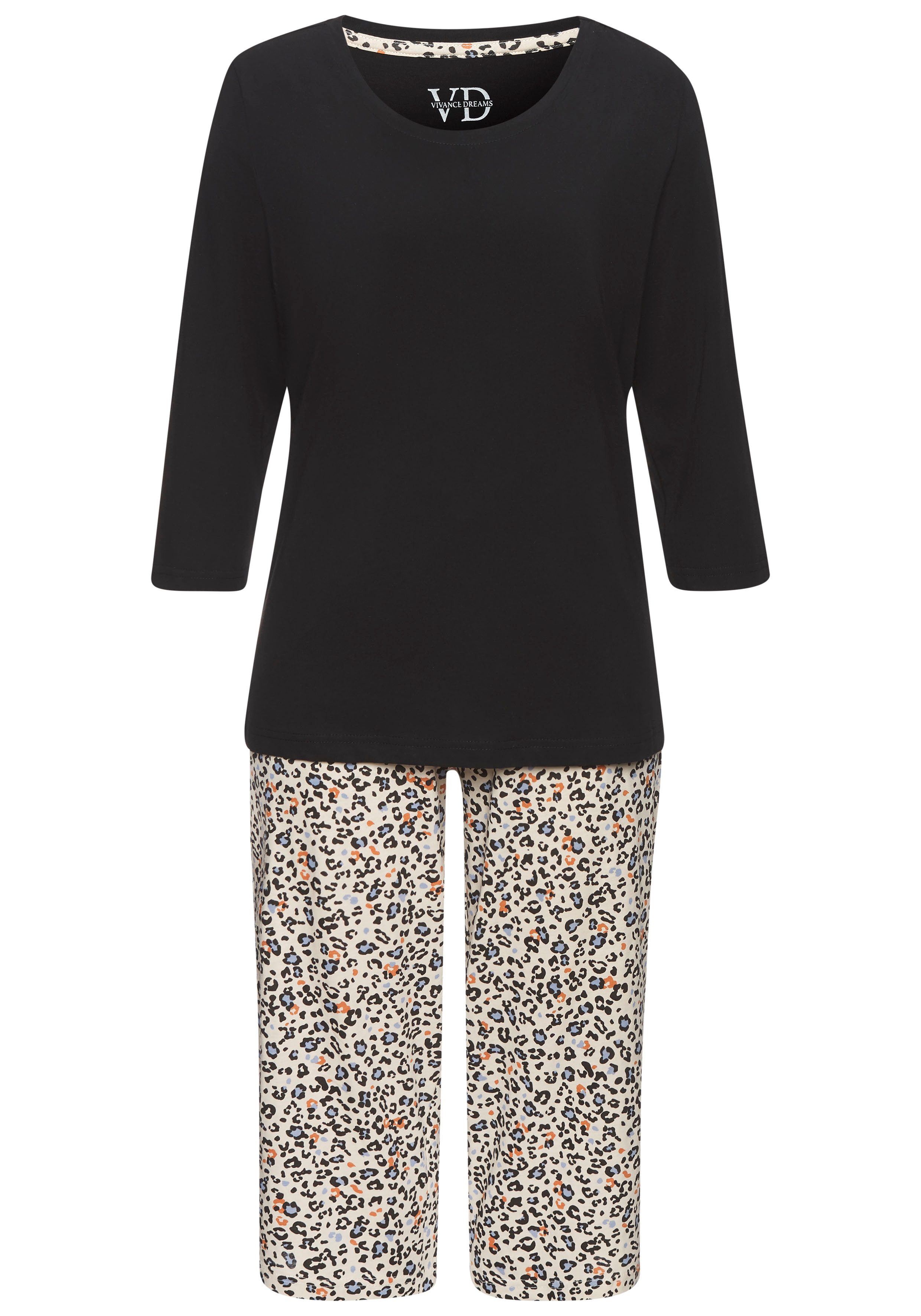 Vivance Dreams Capri-Pyjama (2 tlg) mit schönem Animalprint günstig online kaufen