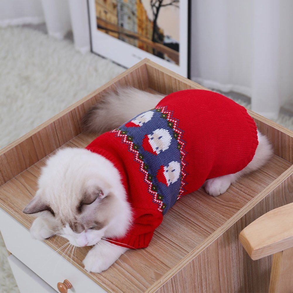 Katde Hundewindel Weihnachten Winter Kleidung Katze Strickwaren Haustier pullover Warme