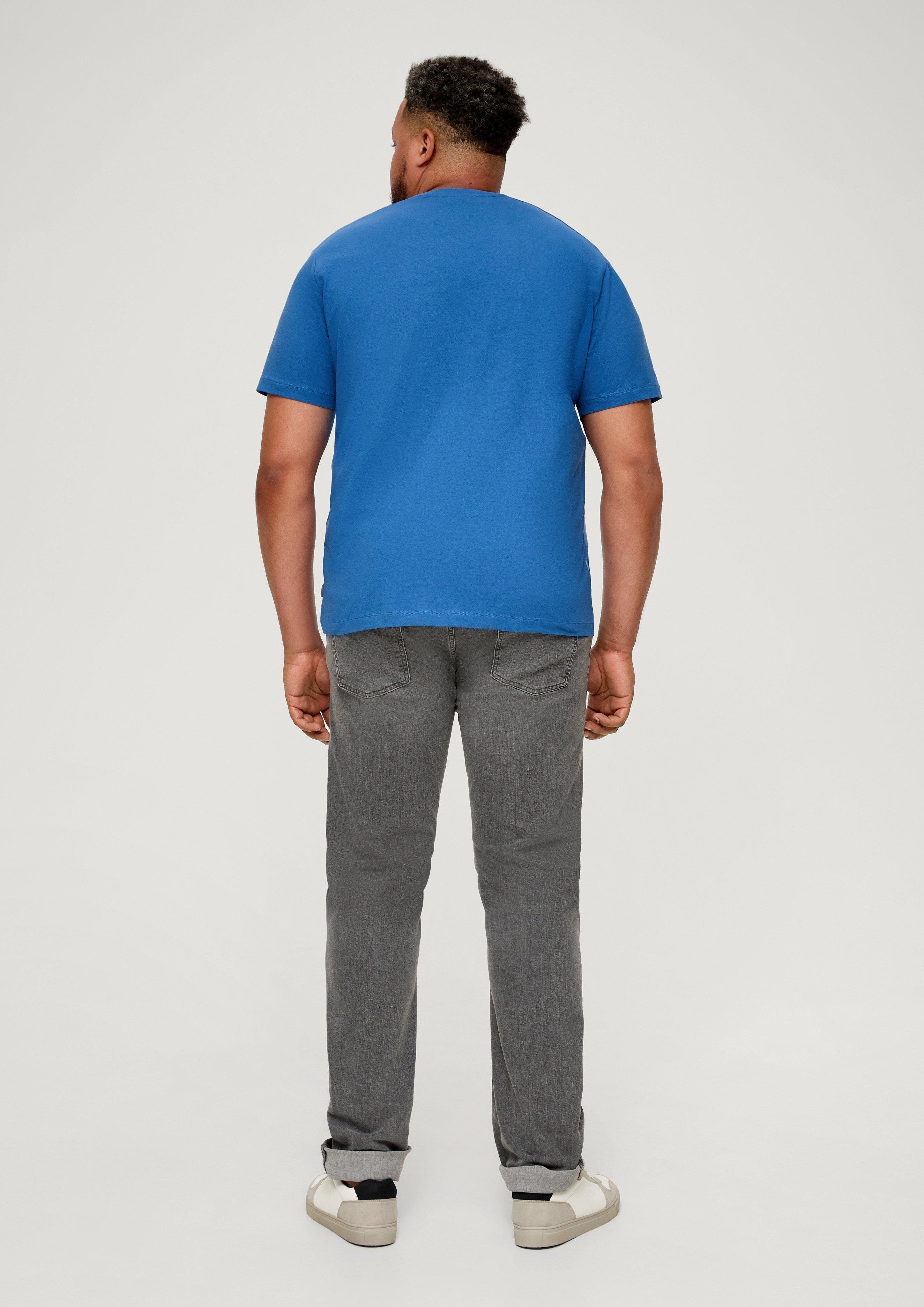 s.Oliver Kurzarmshirt Baumwollstretch blau aus T-Shirt