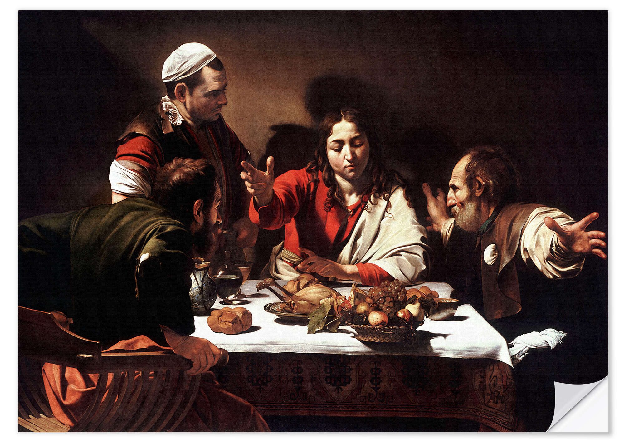 Posterlounge Wandbild Abendmahl in Emmaus, Michelangelo Merisi (Caravaggio), erhältlich als Poster, Leinwandbild, Wandsticker oder Acrylglasbild