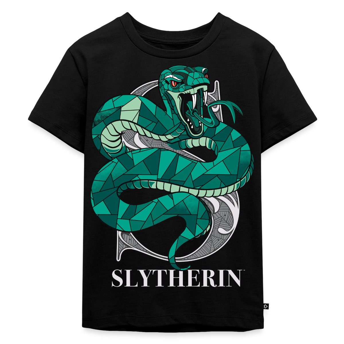 T-Shirt Harry Potter Slytherin Wappen Monochrom Kinder Premium T-Shirt