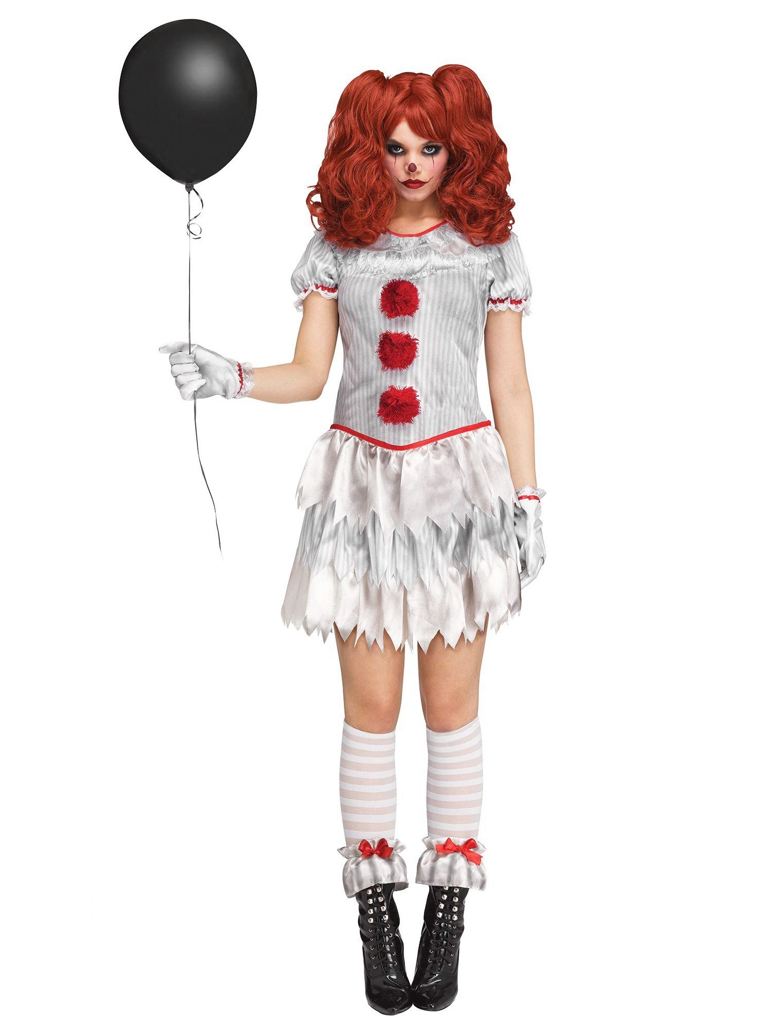 Fun World Clown-Kostüm Horrorclown Girl - Halloween Kostüm Damen, Das IT-Girl unter den Horrorclown-Kostümen!