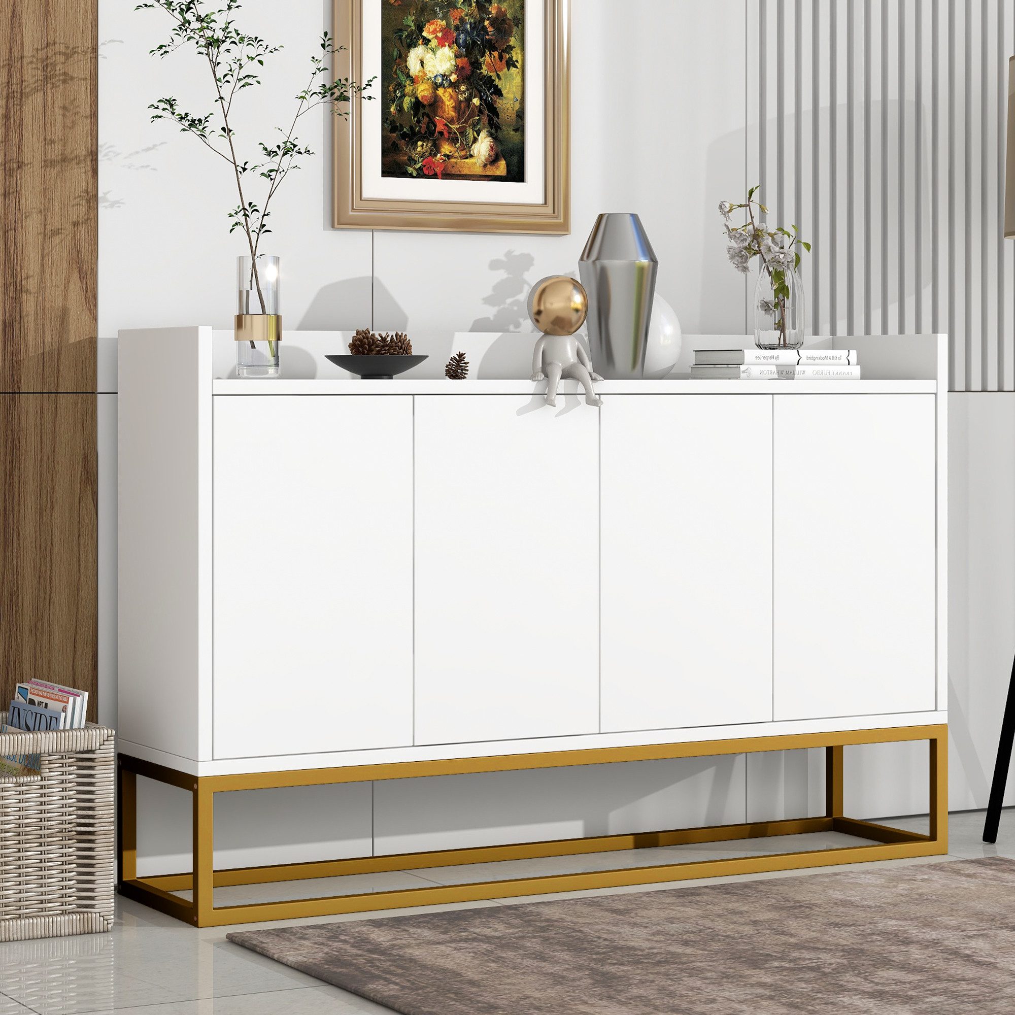 SOFTWEARY Sideboard Breite 120 cm (120/30/80 cm), Wohnzimmerschrank, Mehrzw günstig online kaufen