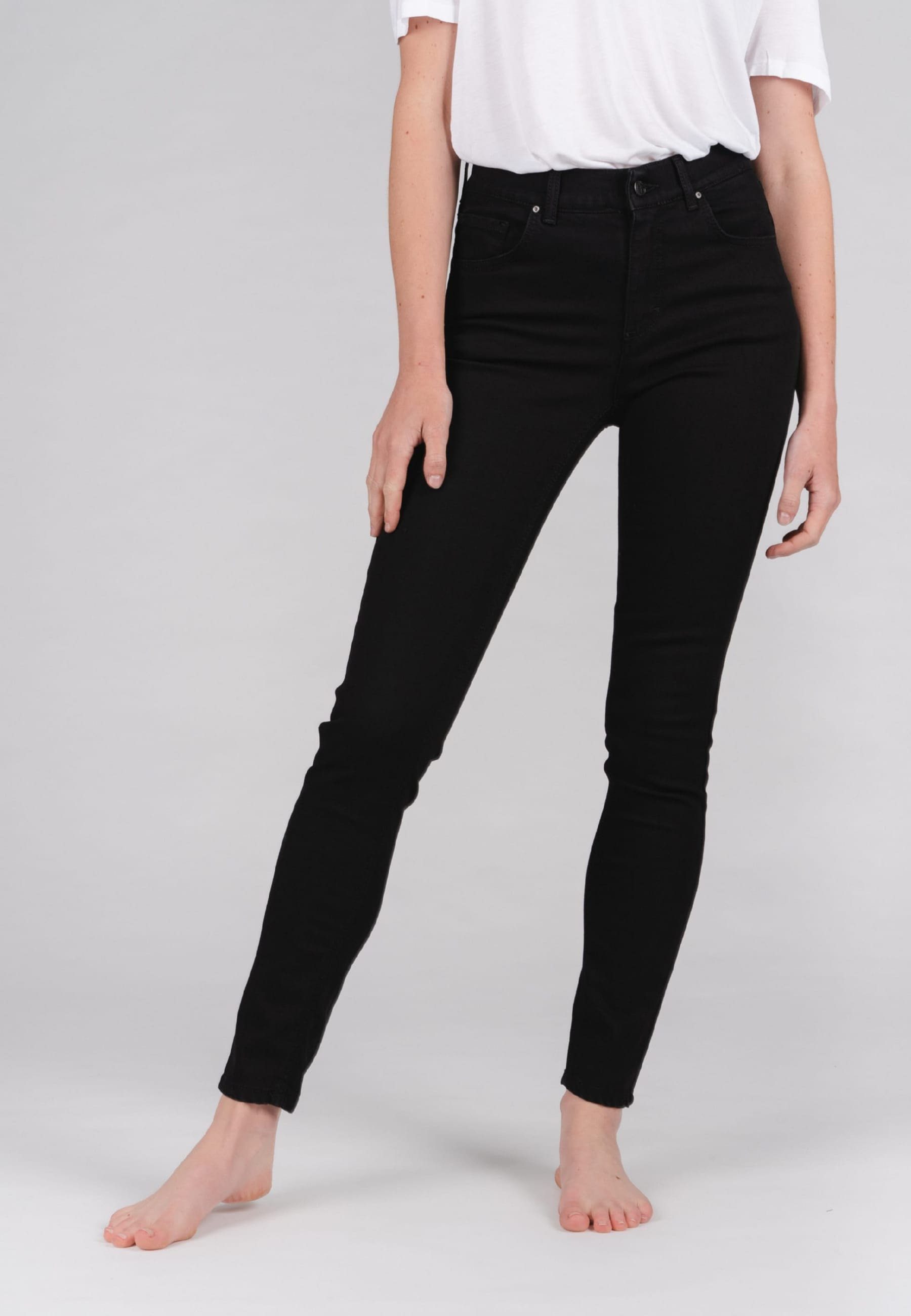 ANGELS Slim-fit-Jeans Jeans Skinny mit cleanem Denim mit Label-Applikationen schwarz