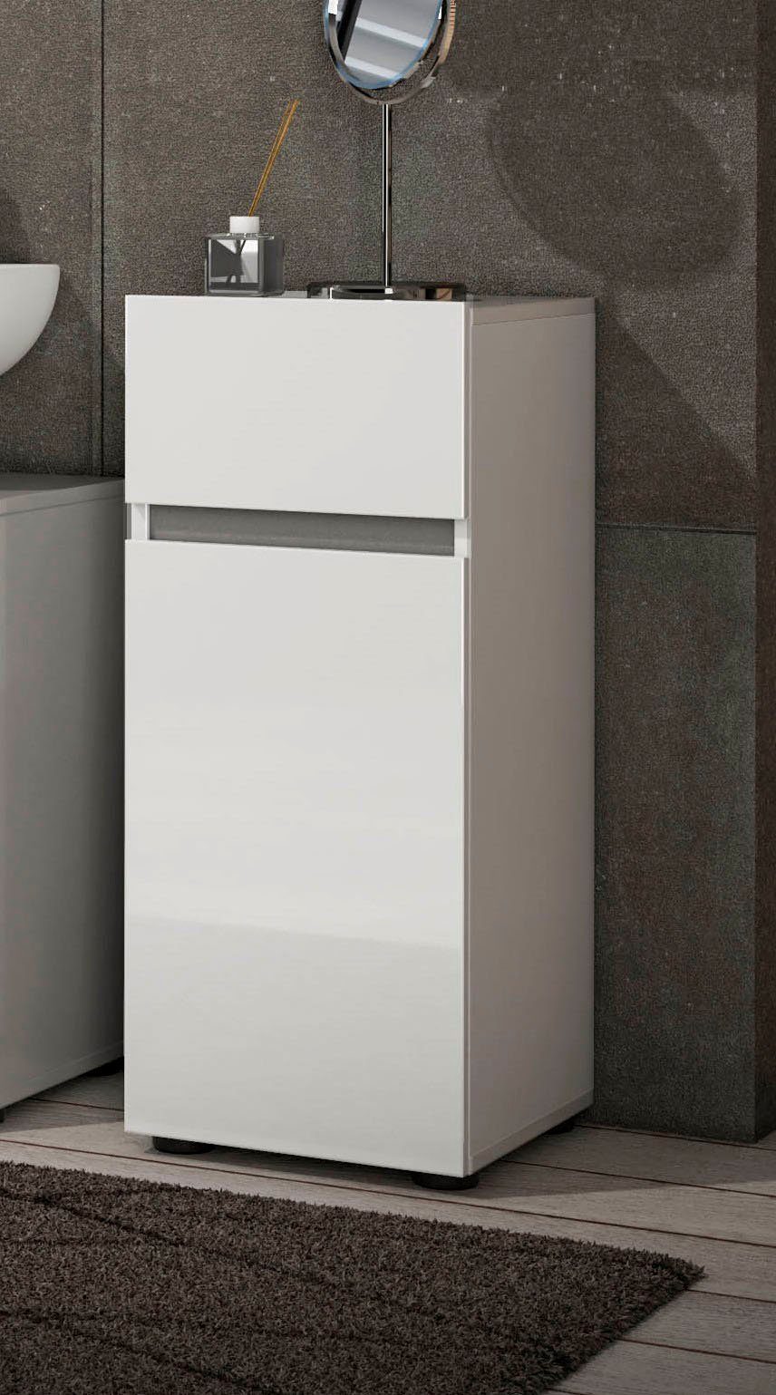 welltime Stauraumschrank MISTER, Bad-Schrank, Breite 34 cm, 1 Tür, 1 Schublade, 2 Fächer Hochglanz lackiert, Soft-Close Funktion, Made in Italy – Bild 2 von 5