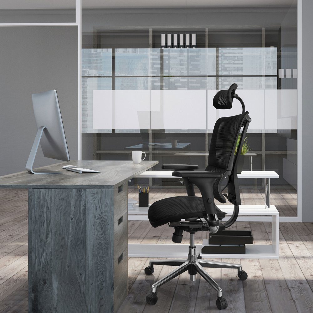 Bürostuhl Drehstuhl Chefsessel St), (1 SLIM I hjh ERGOHUMAN ECO OFFICE Luxus ergonomisch Netzstoff MH
