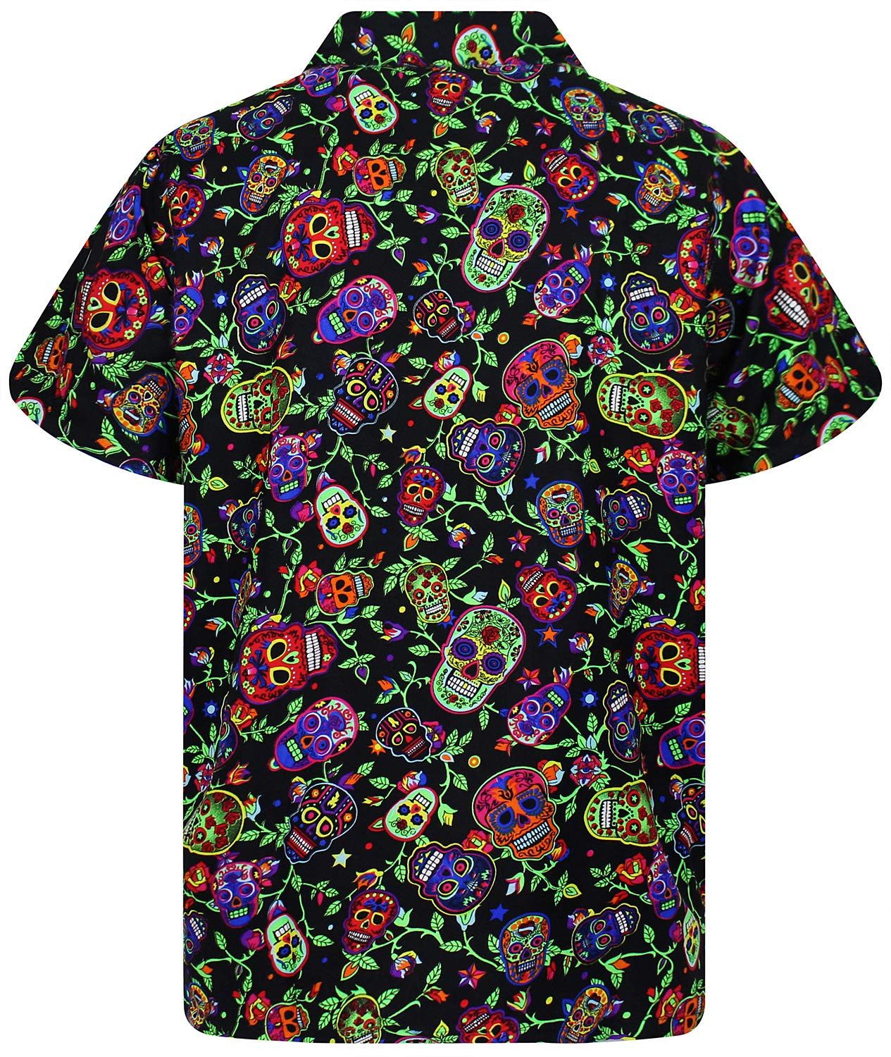 King Kameha Hawaiihemd Skull Funky Hawaii-Hemd Herren Kurzarm Front-Tasche Stylish Unisex