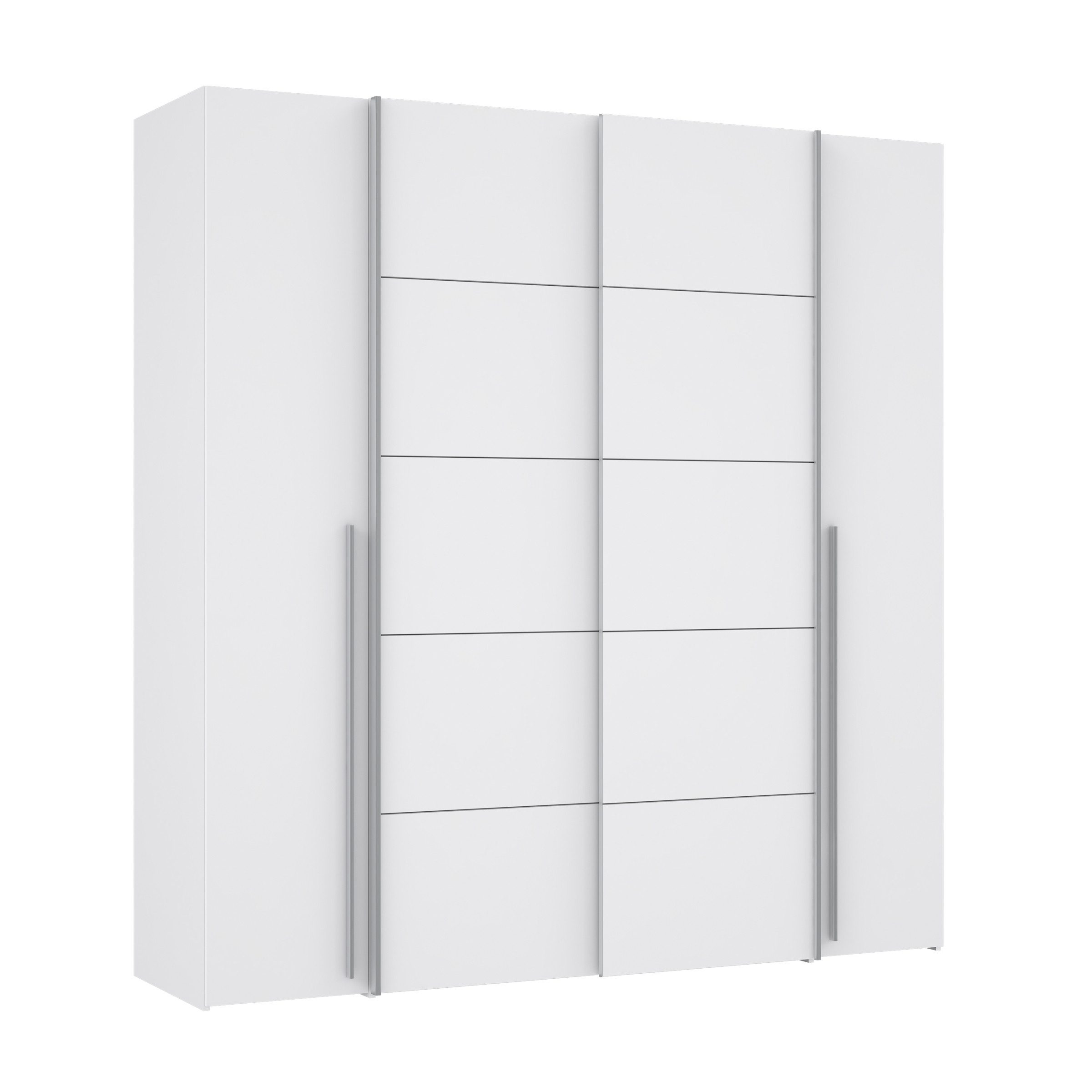 FORTE Dreh-/Schwebetürenschrank mit Inneneinteilung, in weiß - 200,1x210x61,2cm (BxHxT)