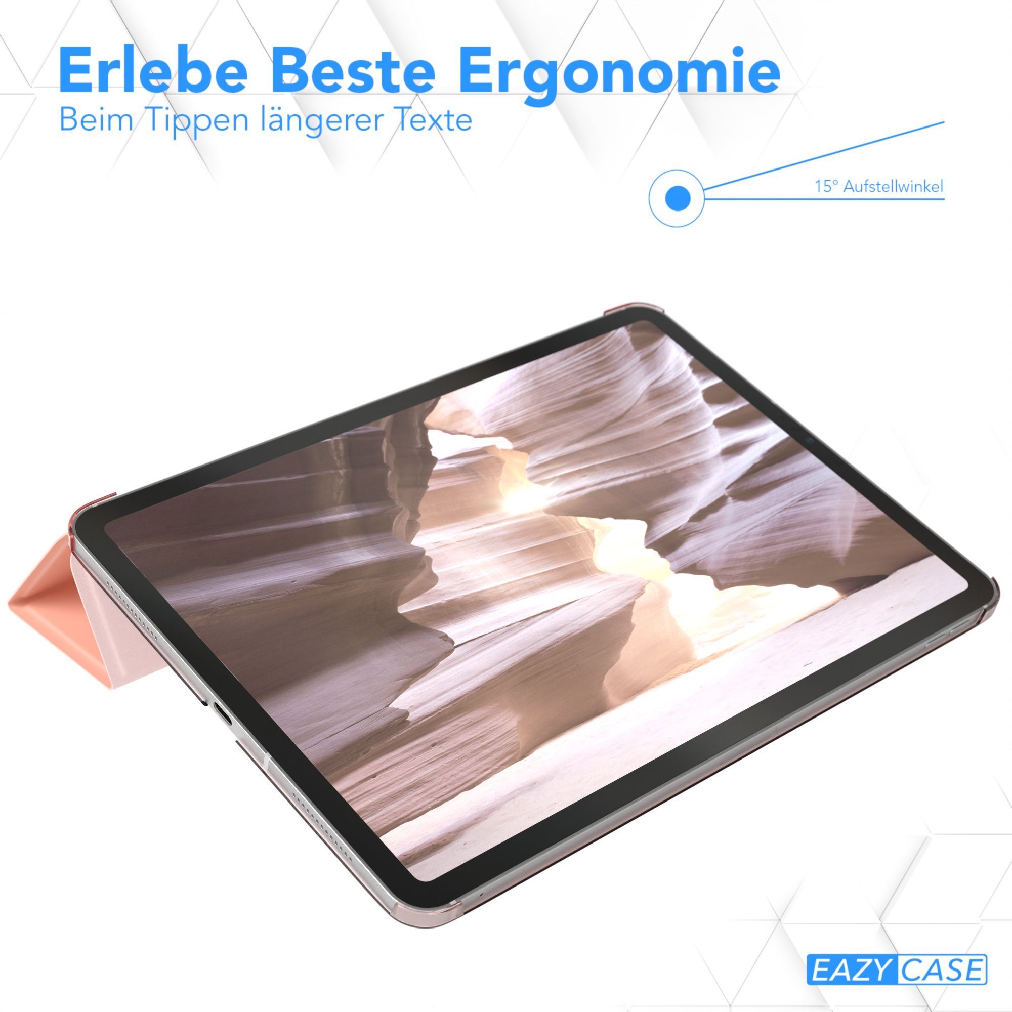 EAZY CASE Tablet-Hülle Smart Case für iPad Pro 11" 1. 2. 3. 4. Generation 11 Zoll, Tabletschutz Tabletcase kratzfeste Schutzabdeckung Flip Etui Rosé Gold – Bild 5 von 5