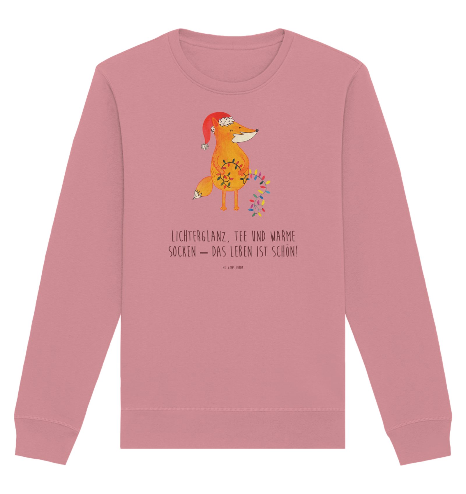 Longpullover Fuchs Weihnachten Größe M - Canyon Pink - Geschenk, Füchse, Sweatshir