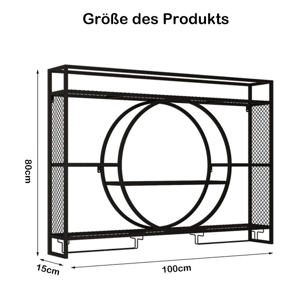NUODWELL Weinregal Wandmontiertes Weinregal, Schwebende Metall Weinregal mi günstig online kaufen