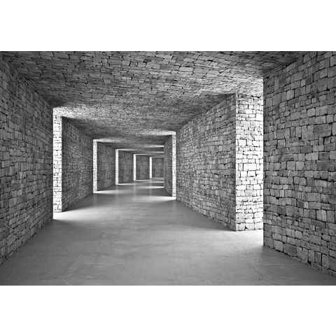 Wallarena Fototapete 3D EFFEKT Korridor Tunnel Moderne Vlies Tapete für Wohnzimmer oder Schlafzimmer Vliestapete Wandtapete Motivtapete, Glatt, 3D-Optik, Vliestapete inklusive Kleister